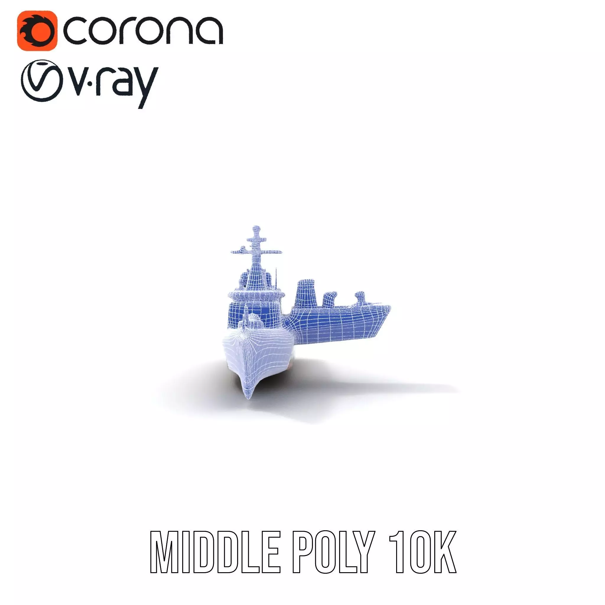 Modern Naval Destroyer model pack Low-poly 3D model_26