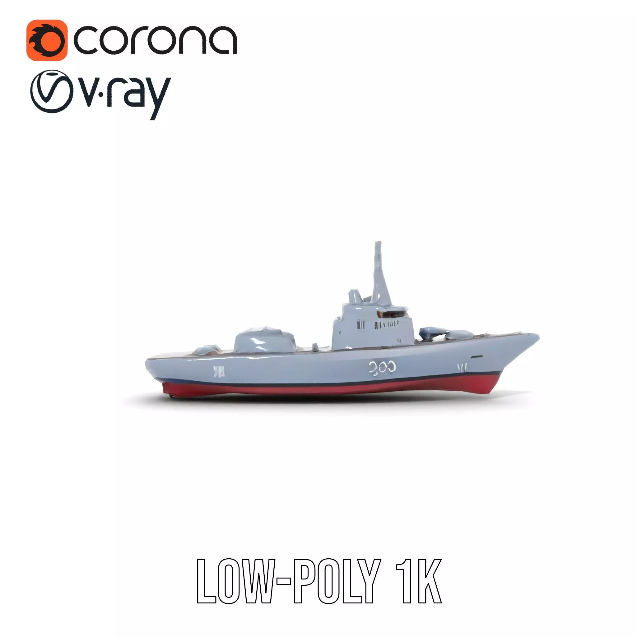 Modern Naval Destroyer model pack Low-poly 3D model_9