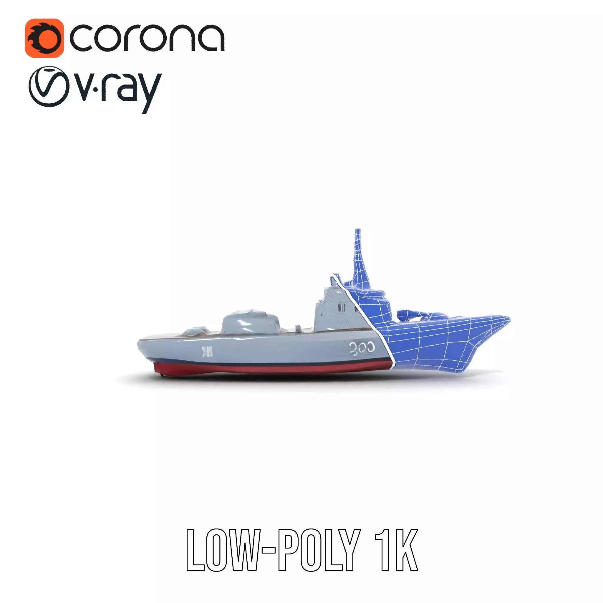Modern Naval Destroyer model pack Low-poly 3D model_24