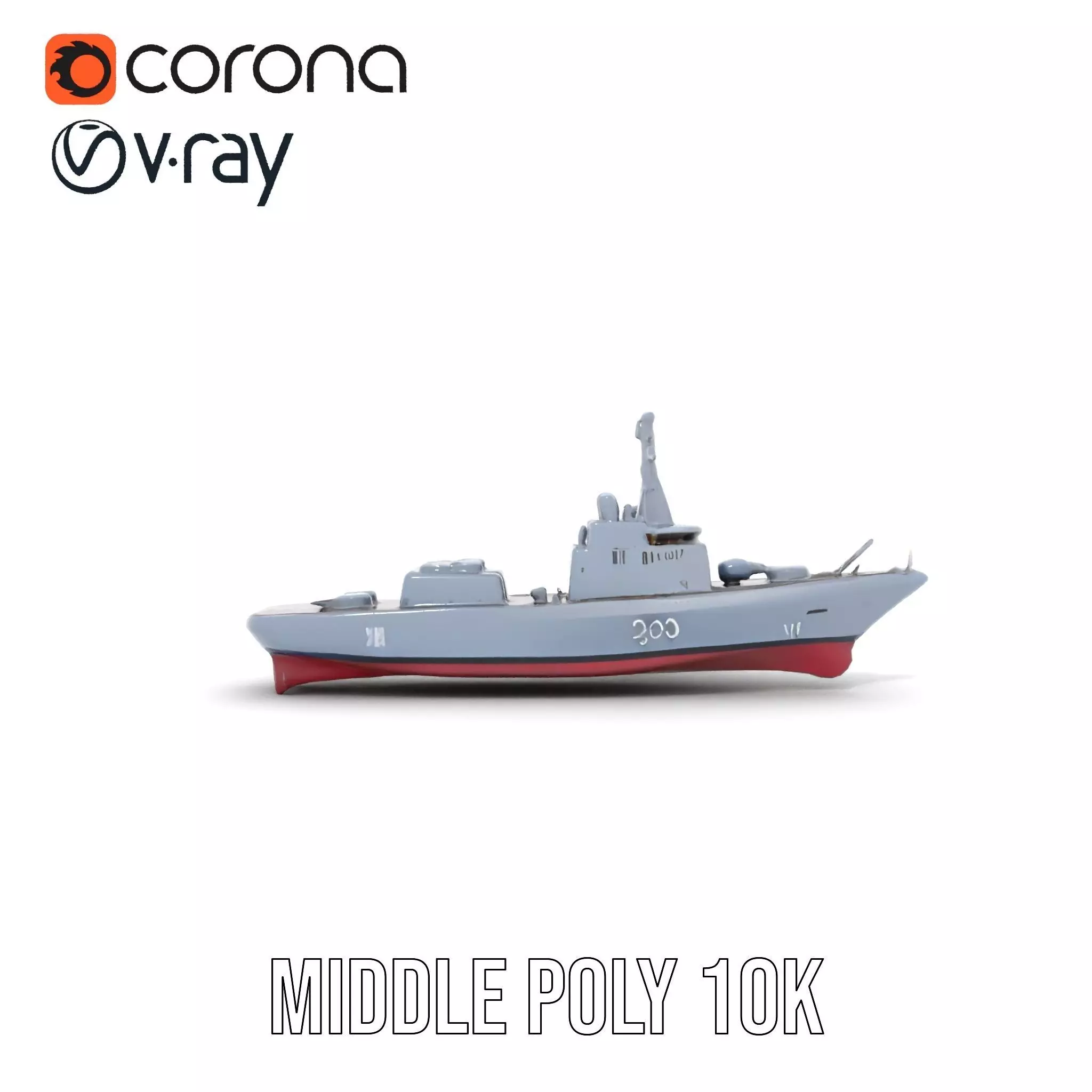 Modern Naval Destroyer model pack Low-poly 3D model_21