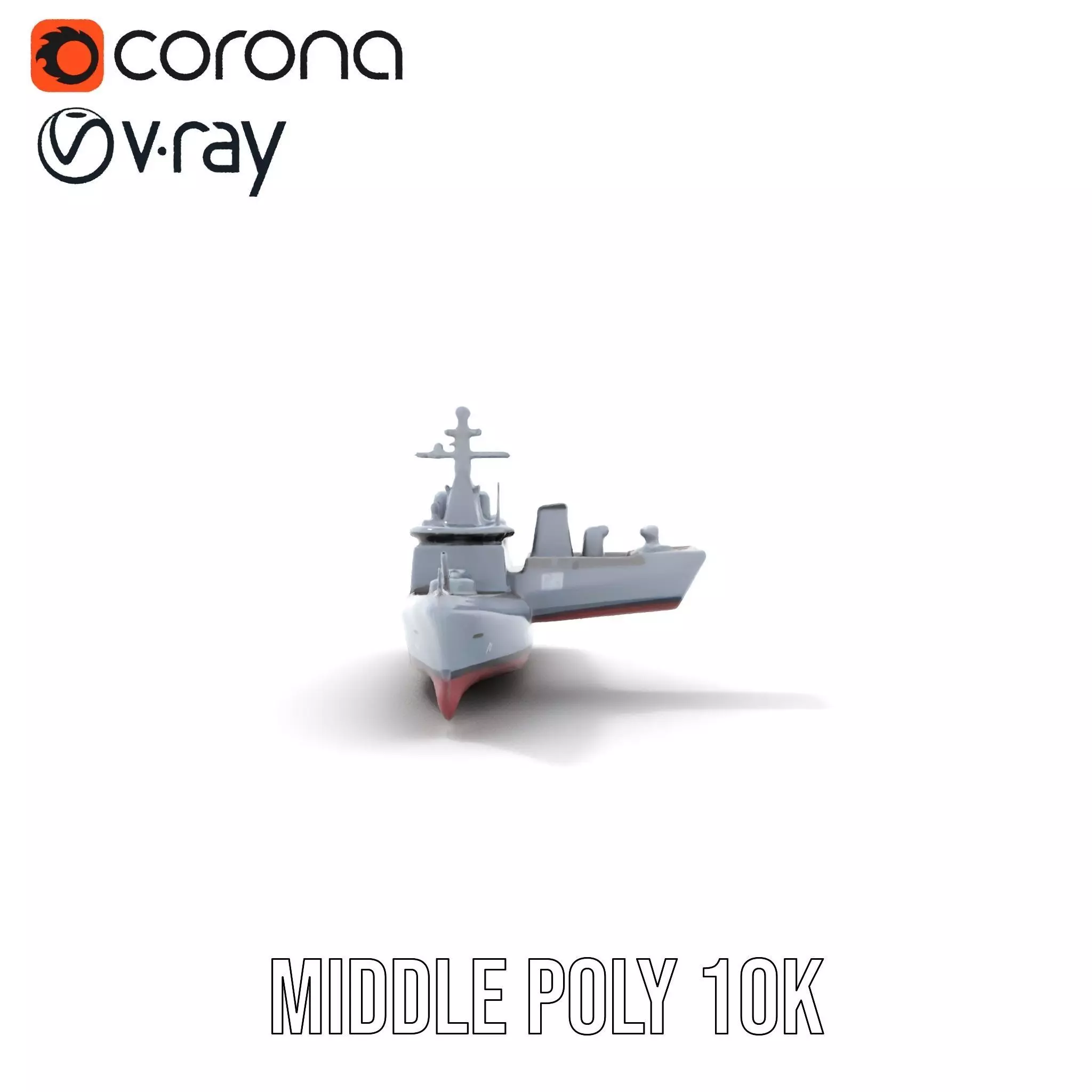 Modern Naval Destroyer model pack Low-poly 3D model_16