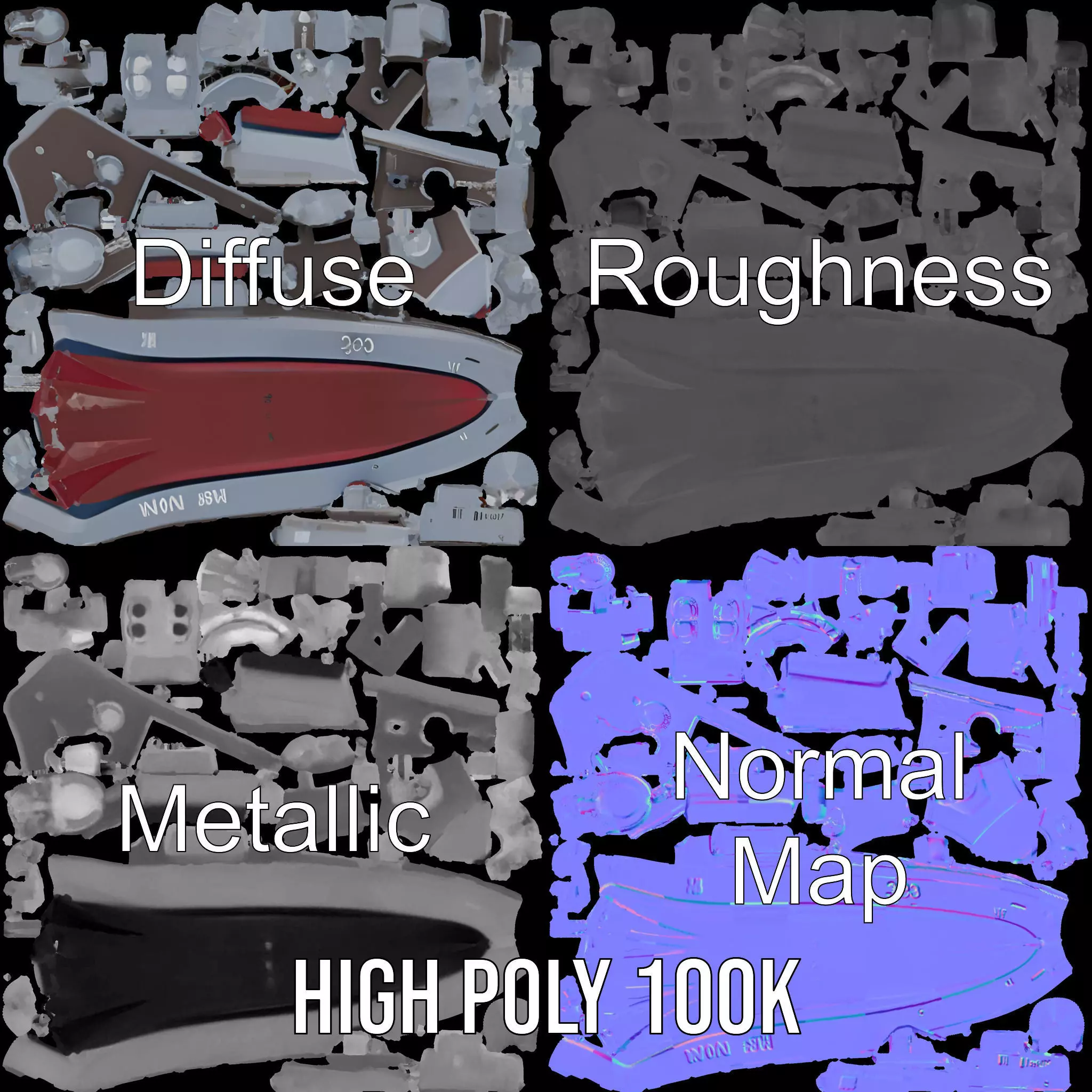 Modern Naval Destroyer model pack Low-poly 3D model_3