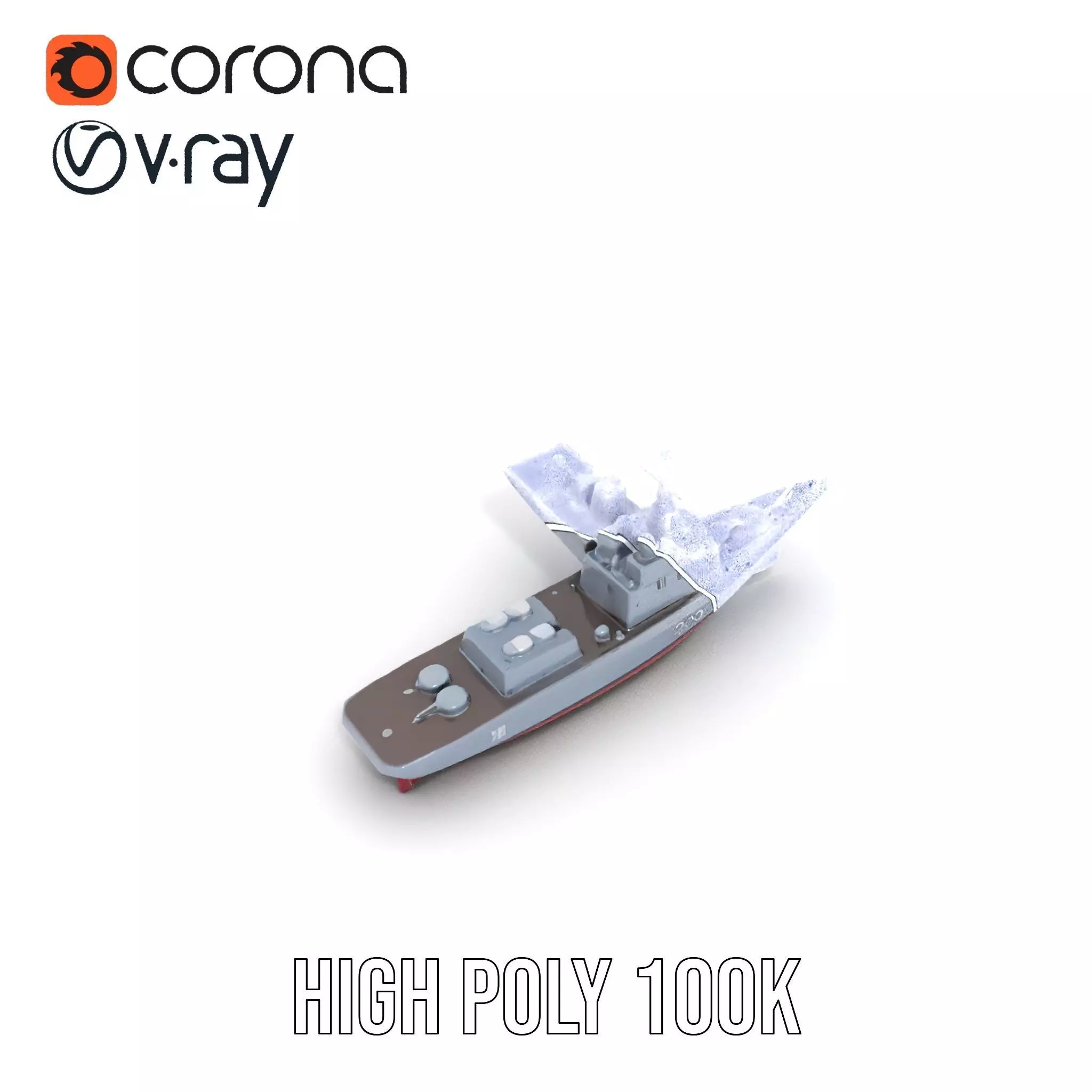 Modern Naval Destroyer model pack Low-poly 3D model_33