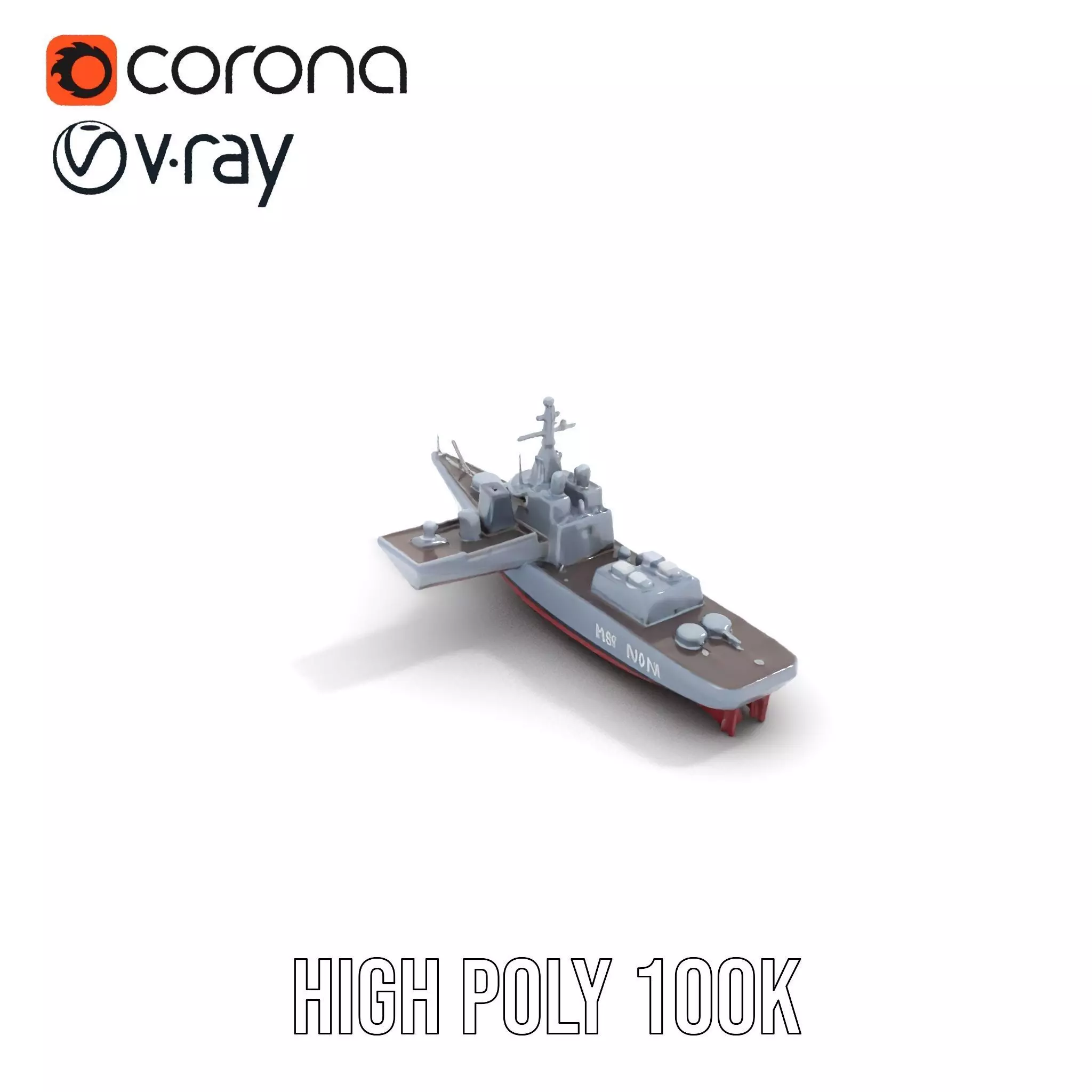 Modern Naval Destroyer model pack Low-poly 3D model_15