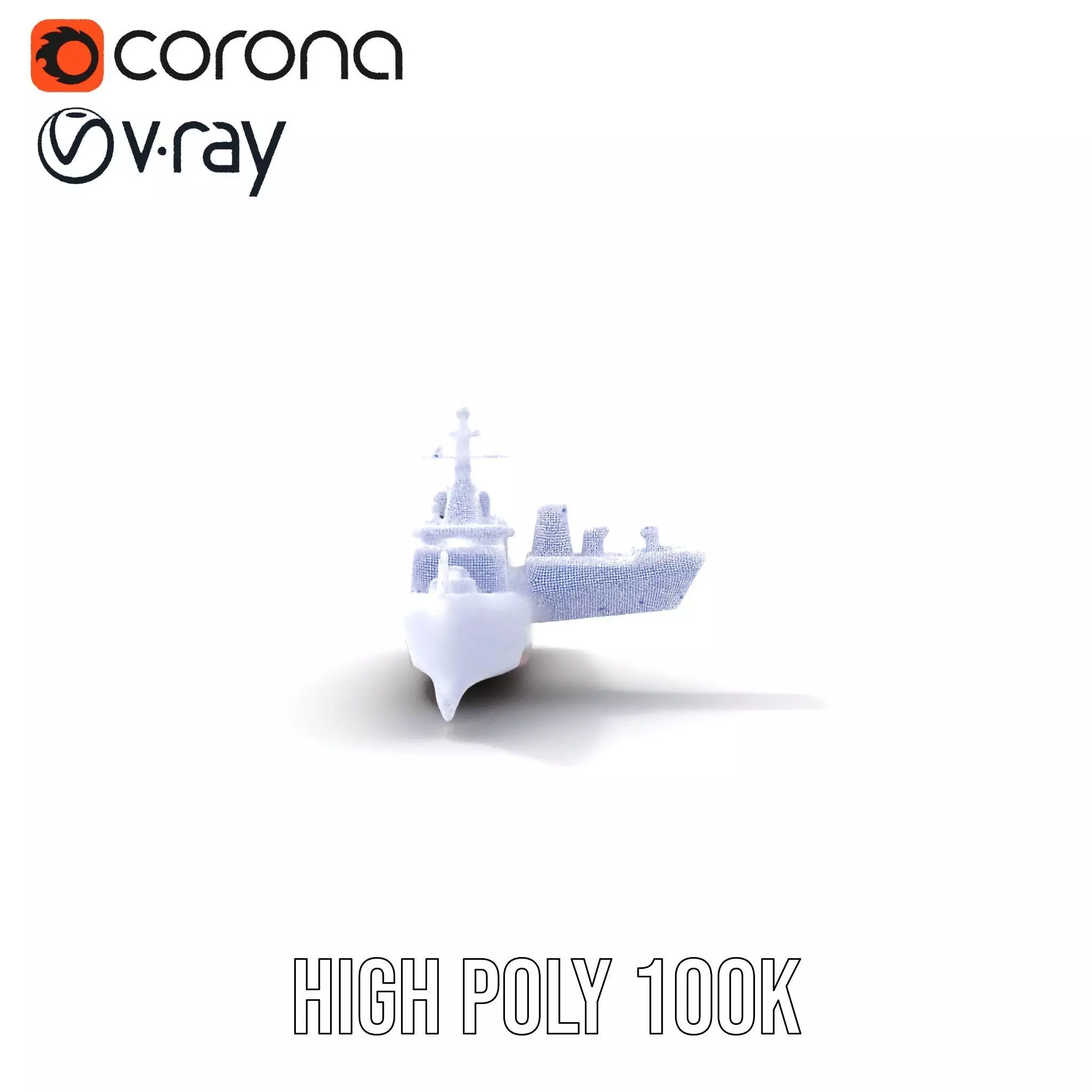 Modern Naval Destroyer model pack Low-poly 3D model_32