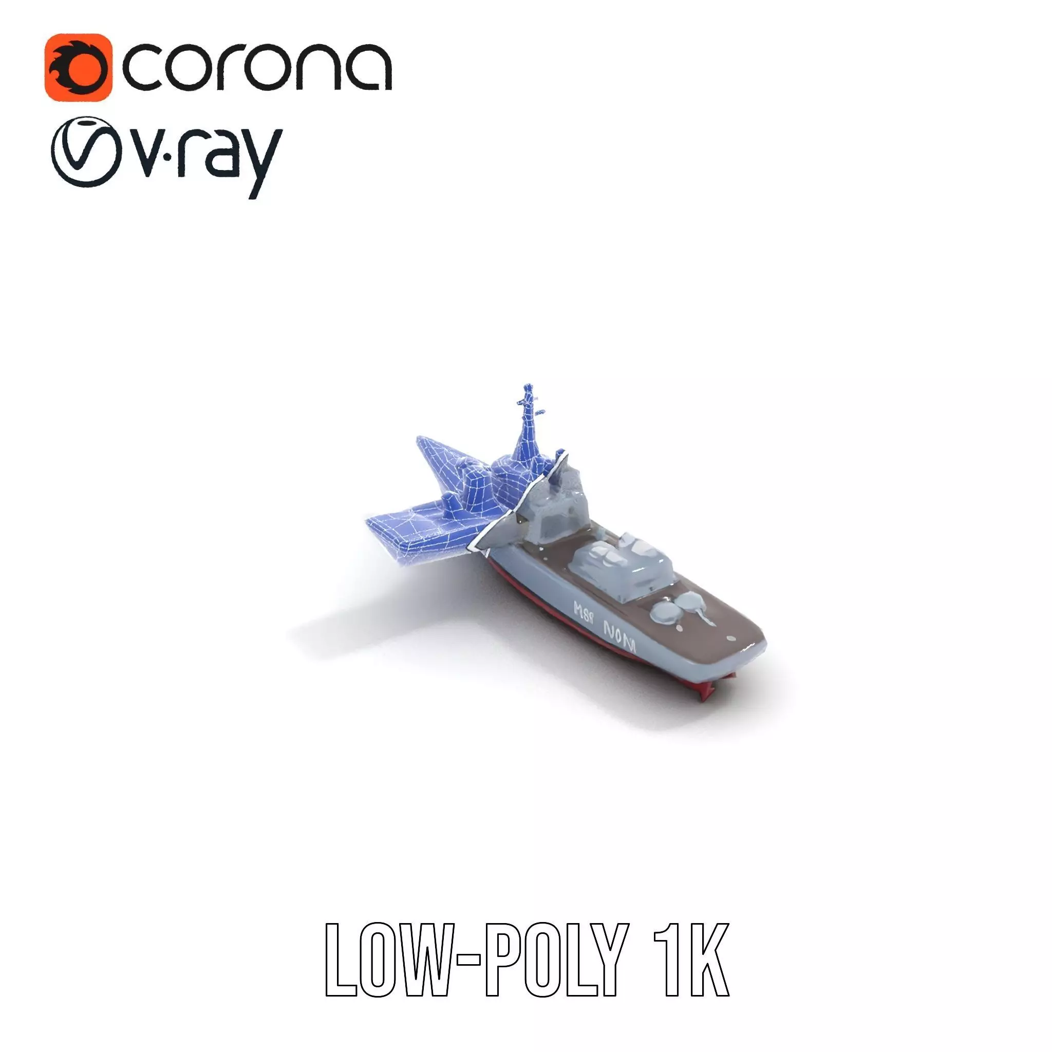 Modern Naval Destroyer model pack Low-poly 3D model_19