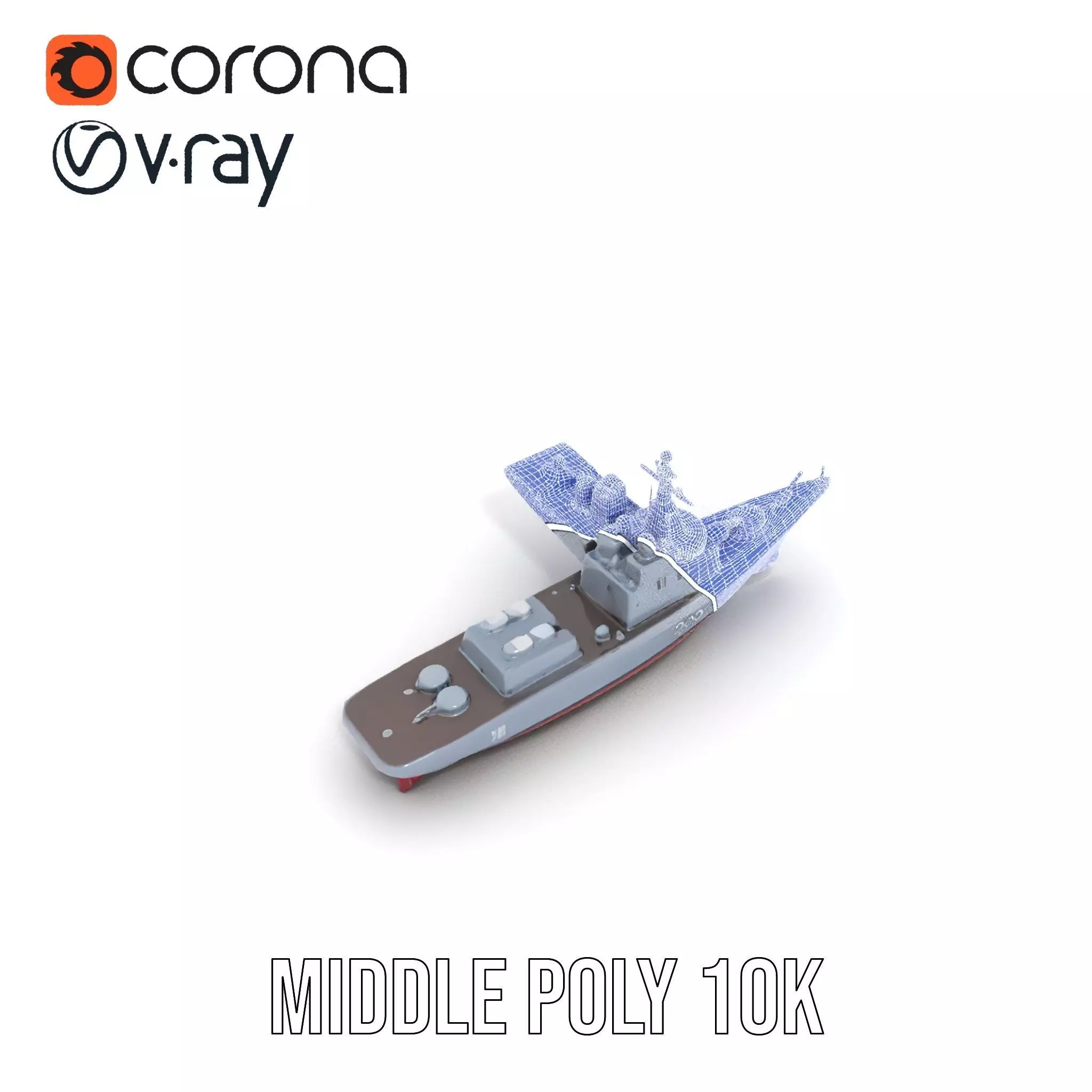 Modern Naval Destroyer model pack Low-poly 3D model_23