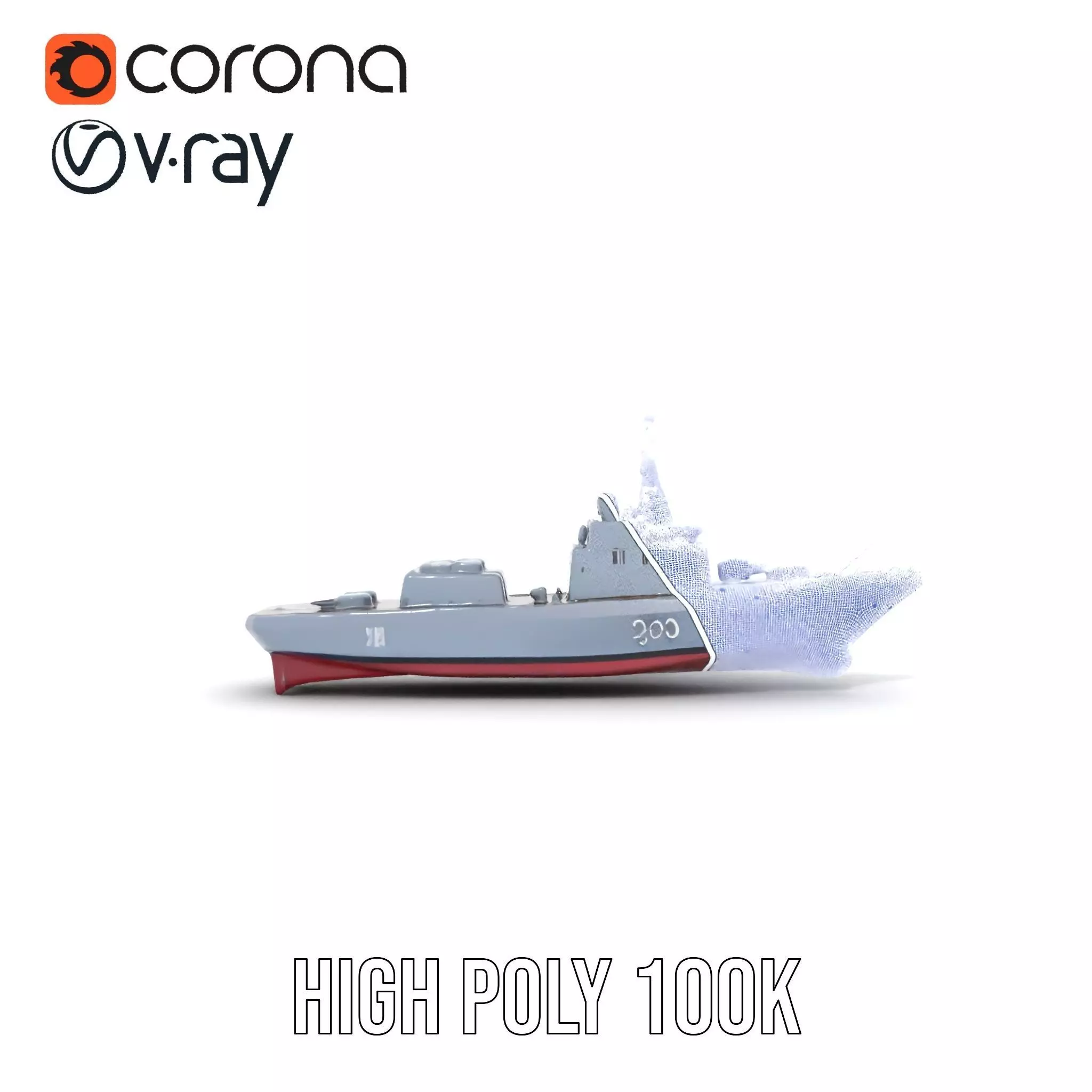 Modern Naval Destroyer model pack Low-poly 3D model_34