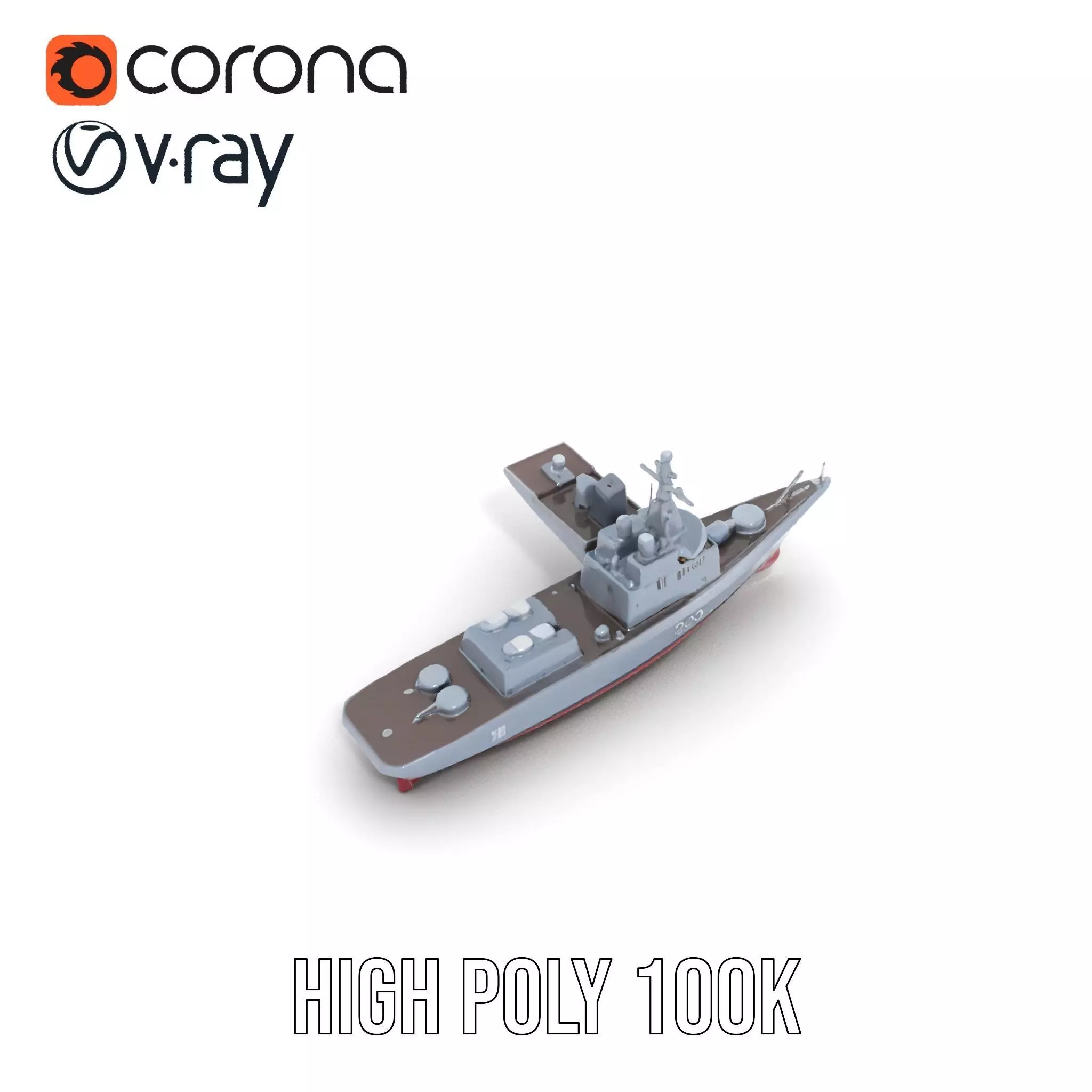 Modern Naval Destroyer model pack Low-poly 3D model_25