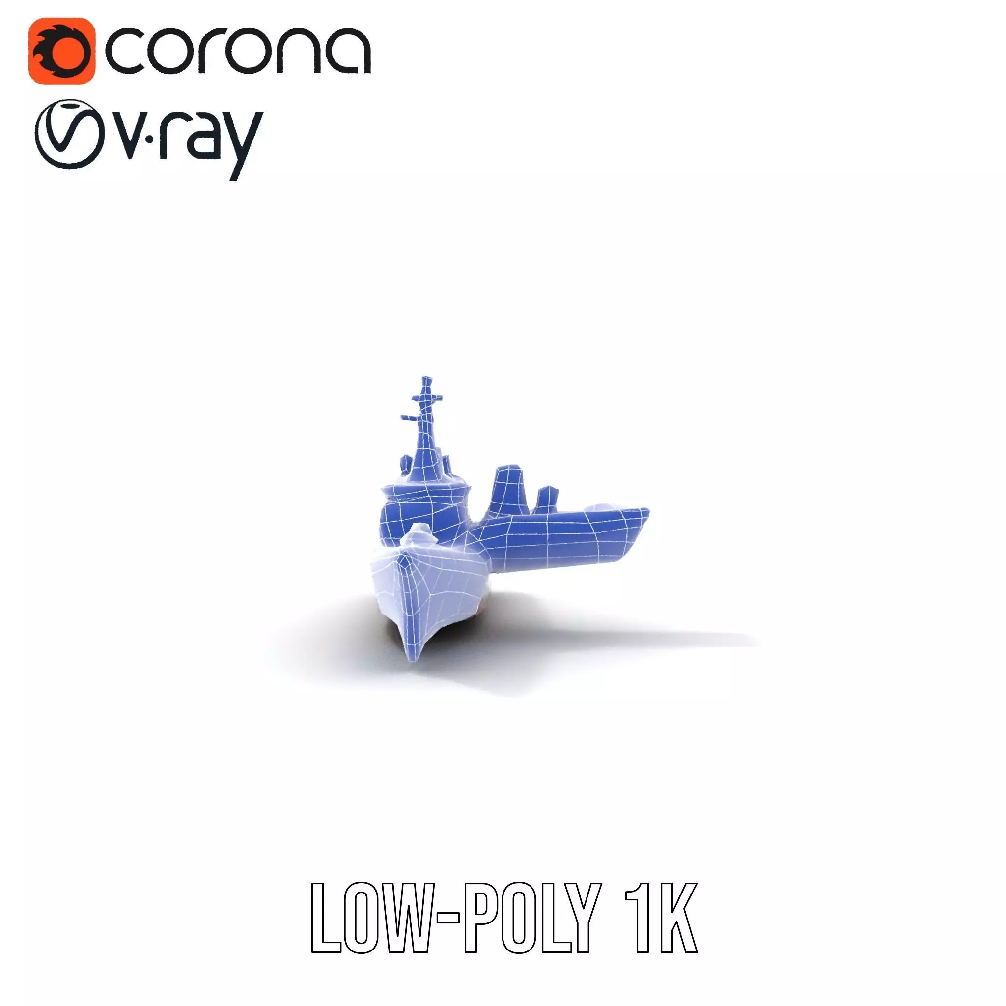Modern Naval Destroyer model pack Low-poly 3D model_14