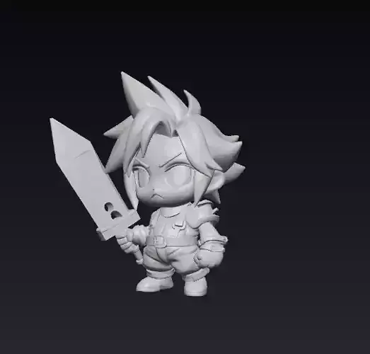 Chibi Cloud Mini Figurine Final Fantasy Remake