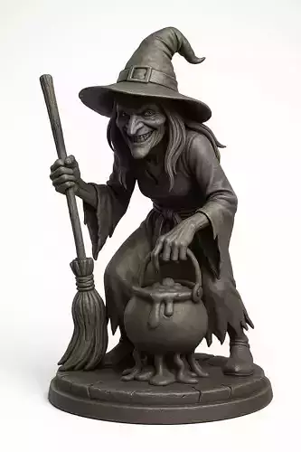 Wicked Witch with Cauldron