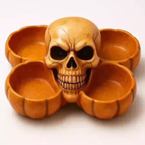 Skull Pumpkin Snack Tray