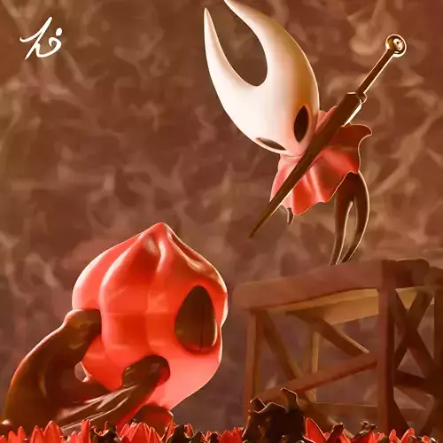 Hornet Red Flower - Hollow knight Silksong Diorama