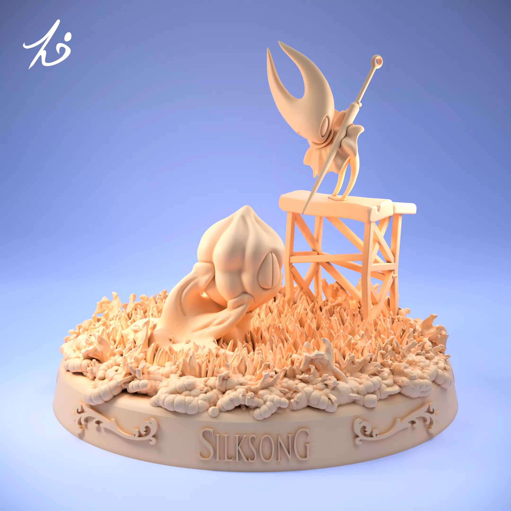 Hornet Red Flower - Hollow knight Silksong Diorama 3D print model_2