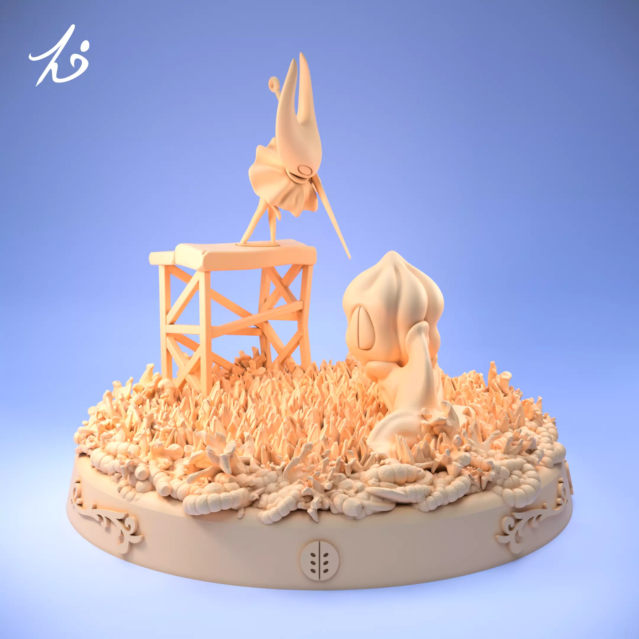 Hornet Red Flower - Hollow knight Silksong Diorama 3D print model_5