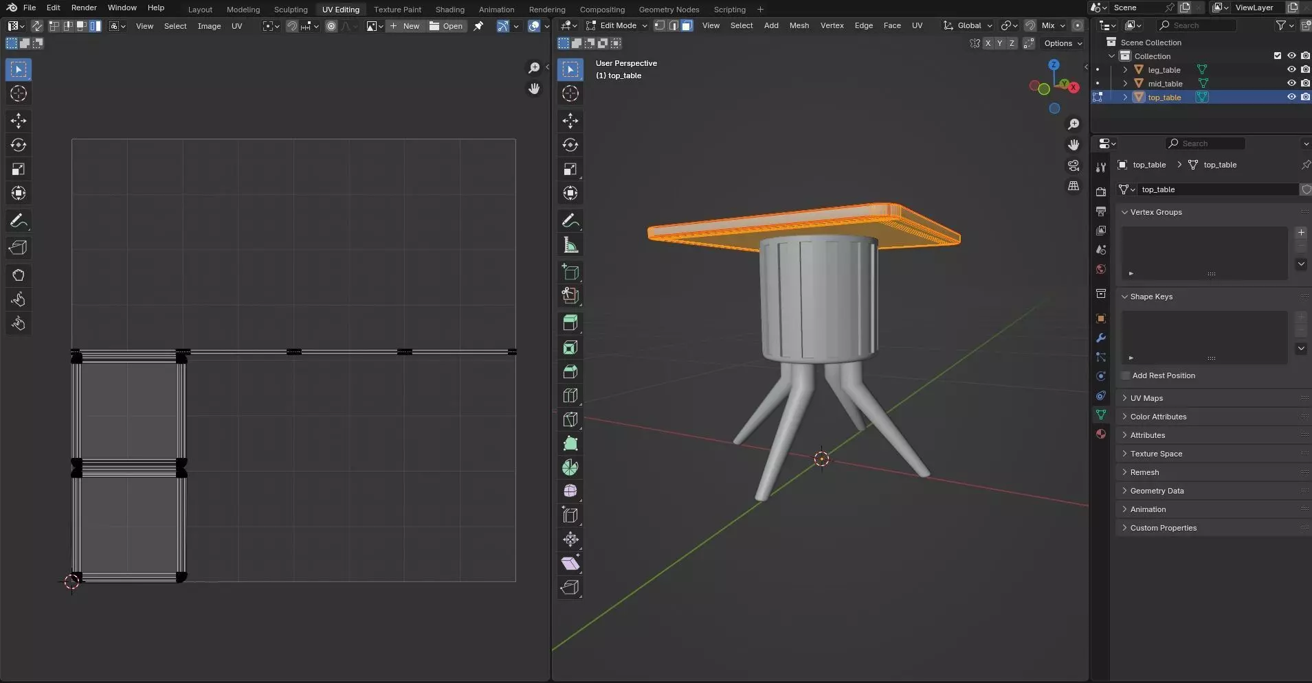 Square Table CG37 3D model_11
