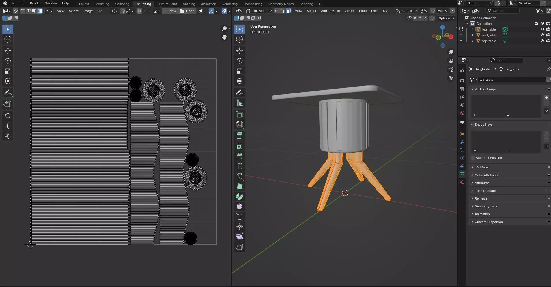 Square Table CG37 3D model_10