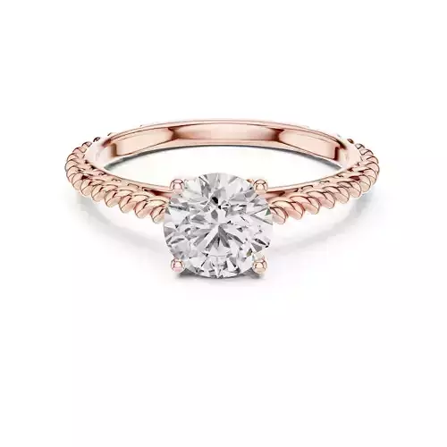 Solitaire Round Cut Diamond Rope Band Wedding Ring 3DM STL Video