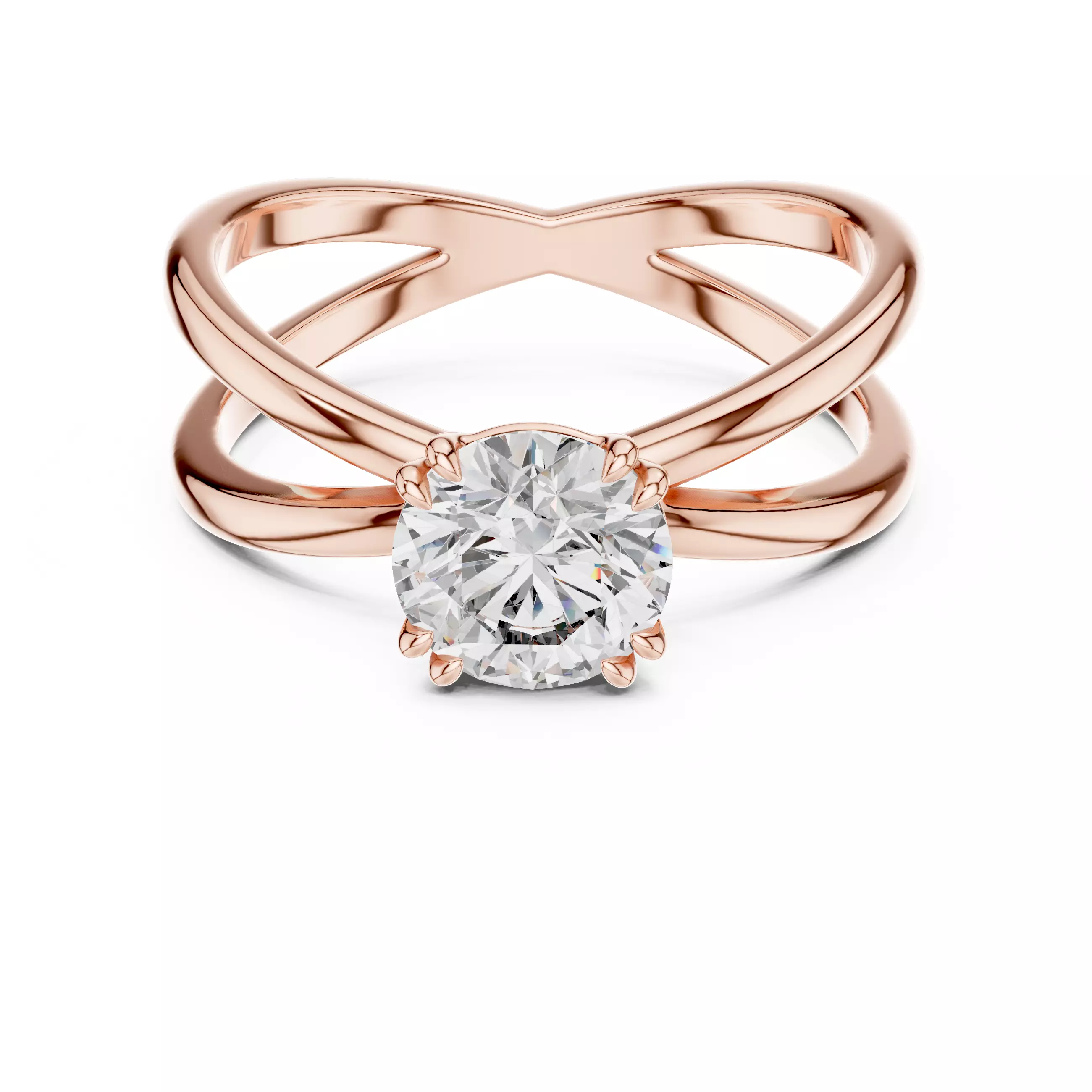 Split Shank Round Solitaire Diamond Wedding Ring 3DM STL Video 3D print model