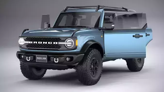 High Detail Off-Road SUV Ford Bronco Low-poly 3D model