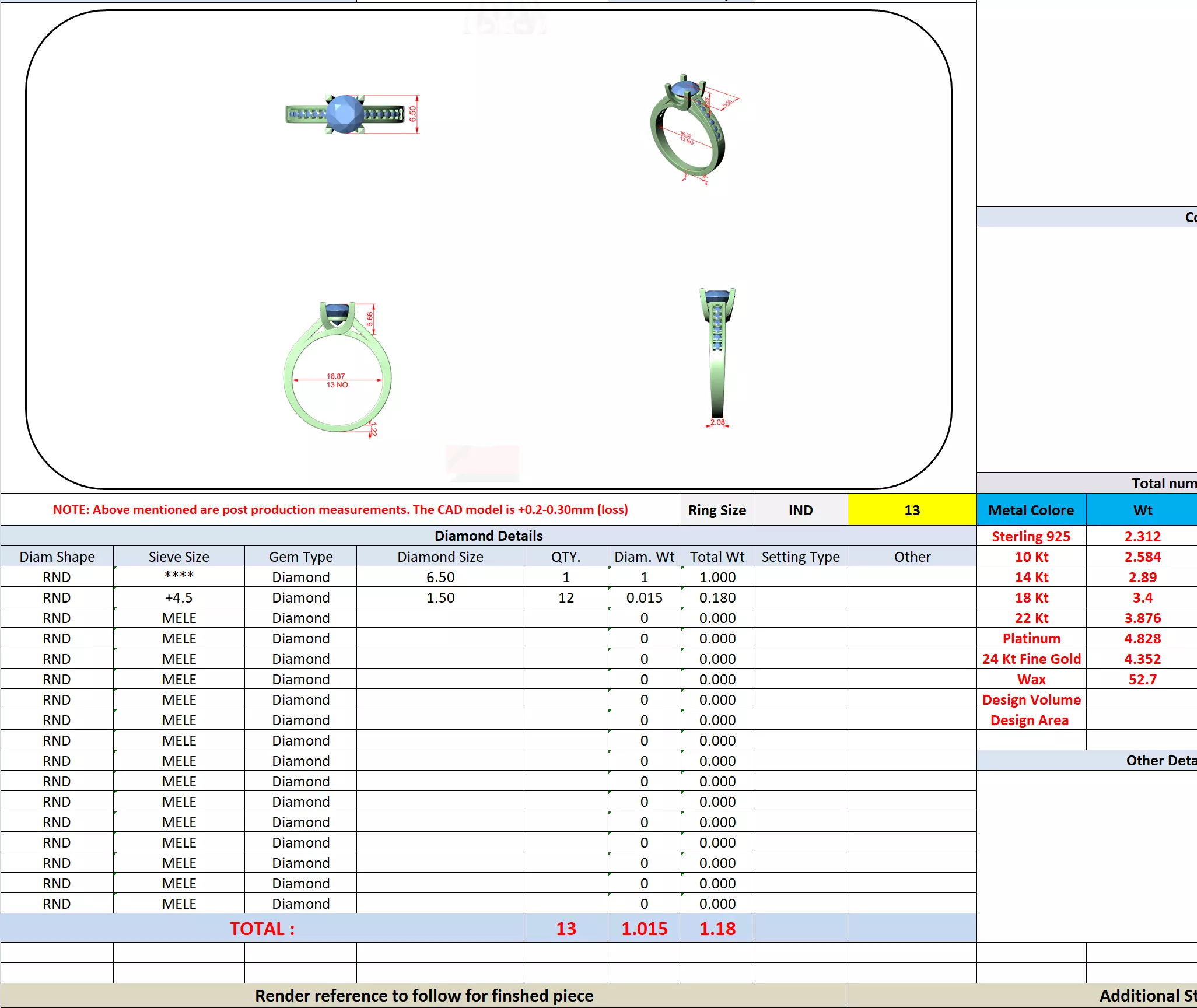 1CT Round Cut Diamond Engagement Wedding Ring 3DM STL Video 3D print model_13