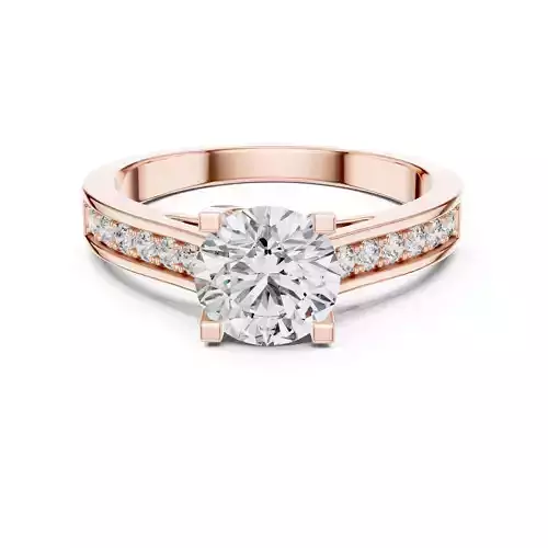 1CT Round Cut Diamond Engagement Wedding Ring 3DM STL Video 3D print model