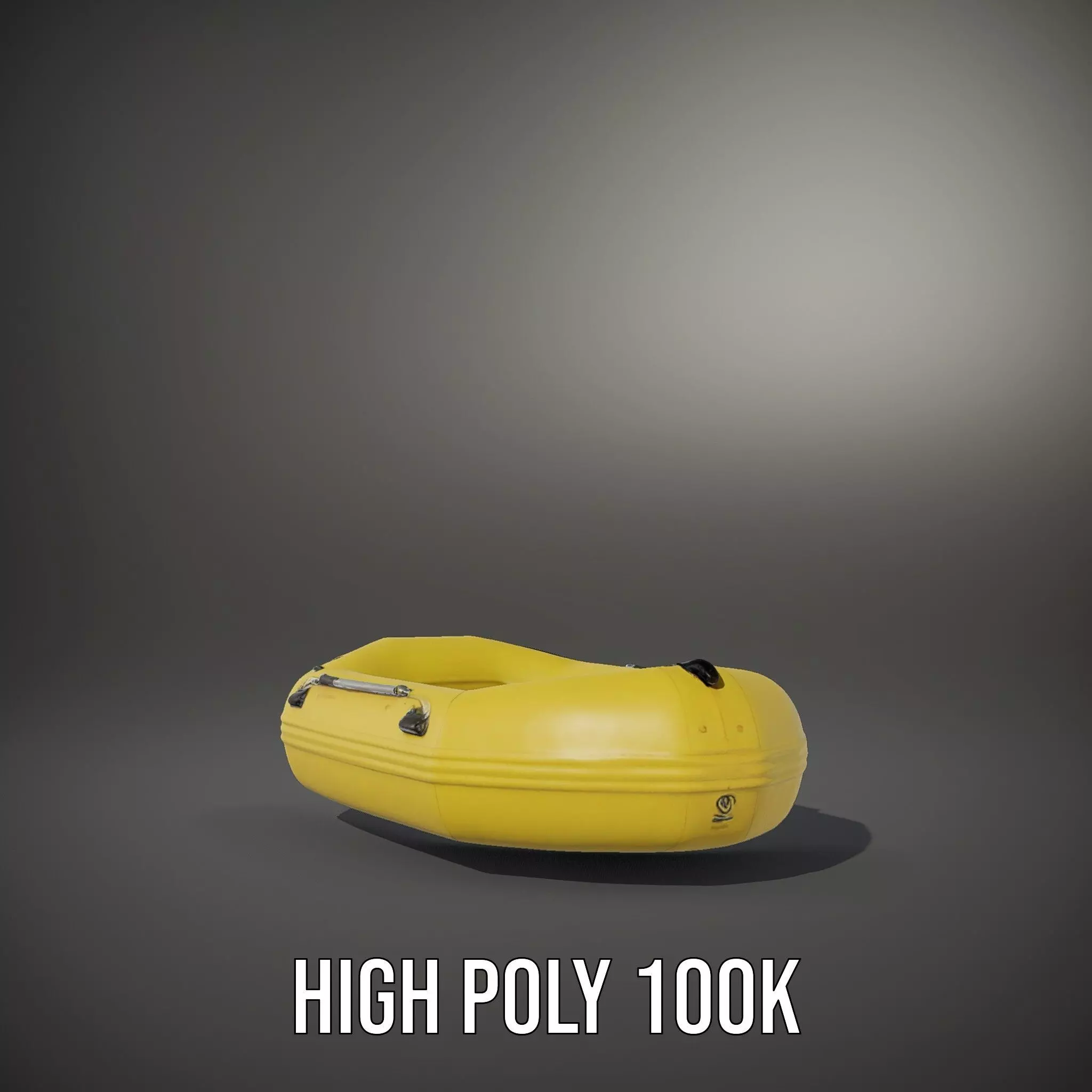 Yellow Inflatable Raft model pack Low-poly 3D model_12