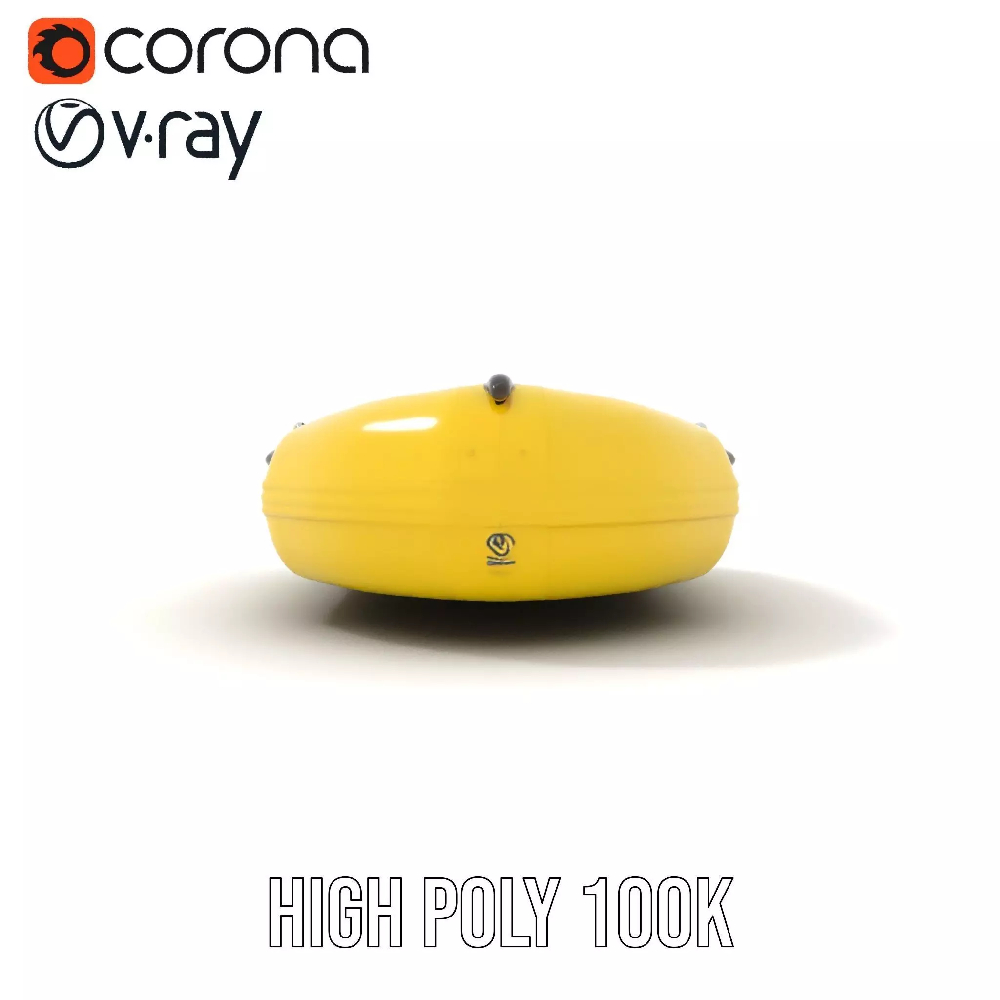 Yellow Inflatable Raft model pack Low-poly 3D model_32