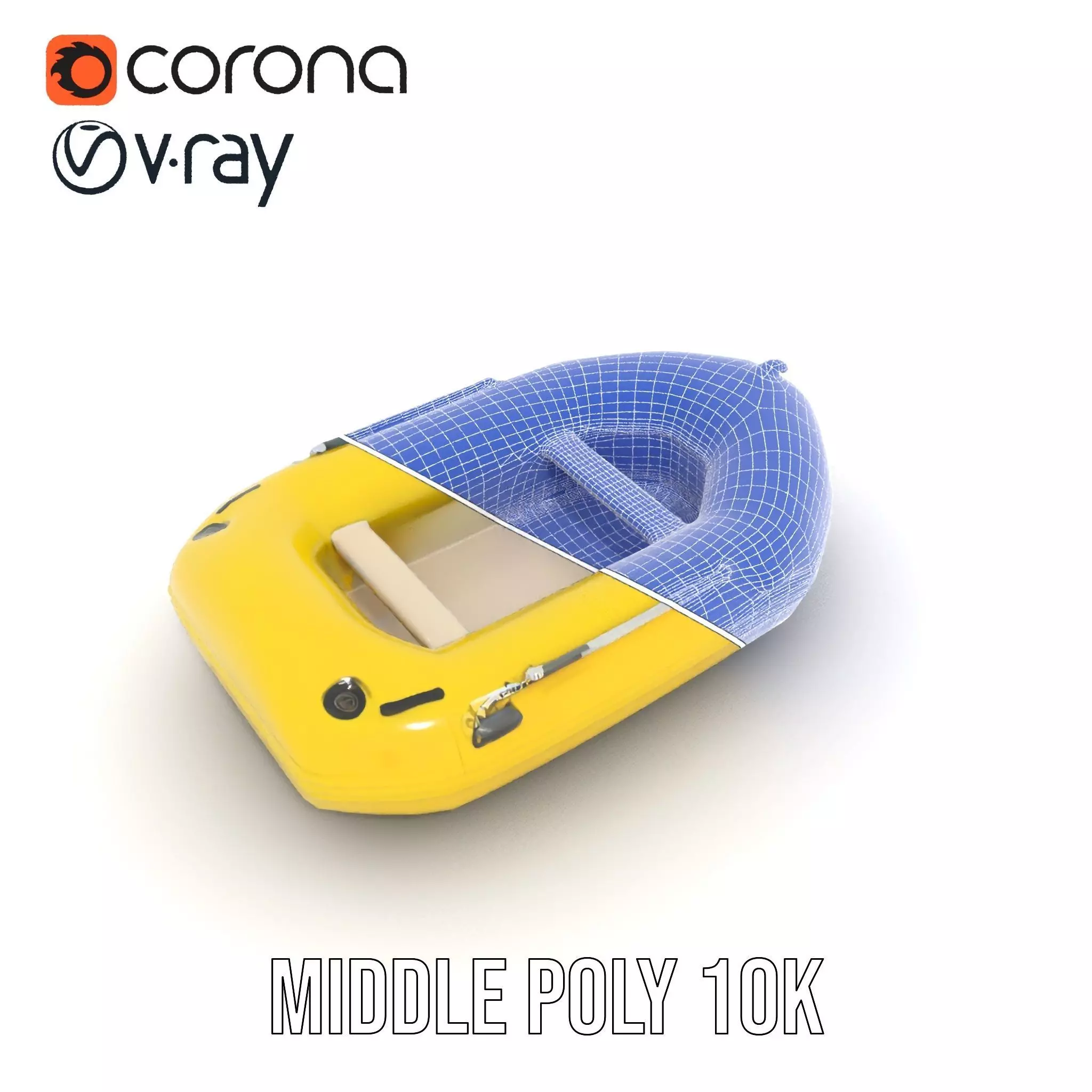 Yellow Inflatable Raft model pack Low-poly 3D model_18