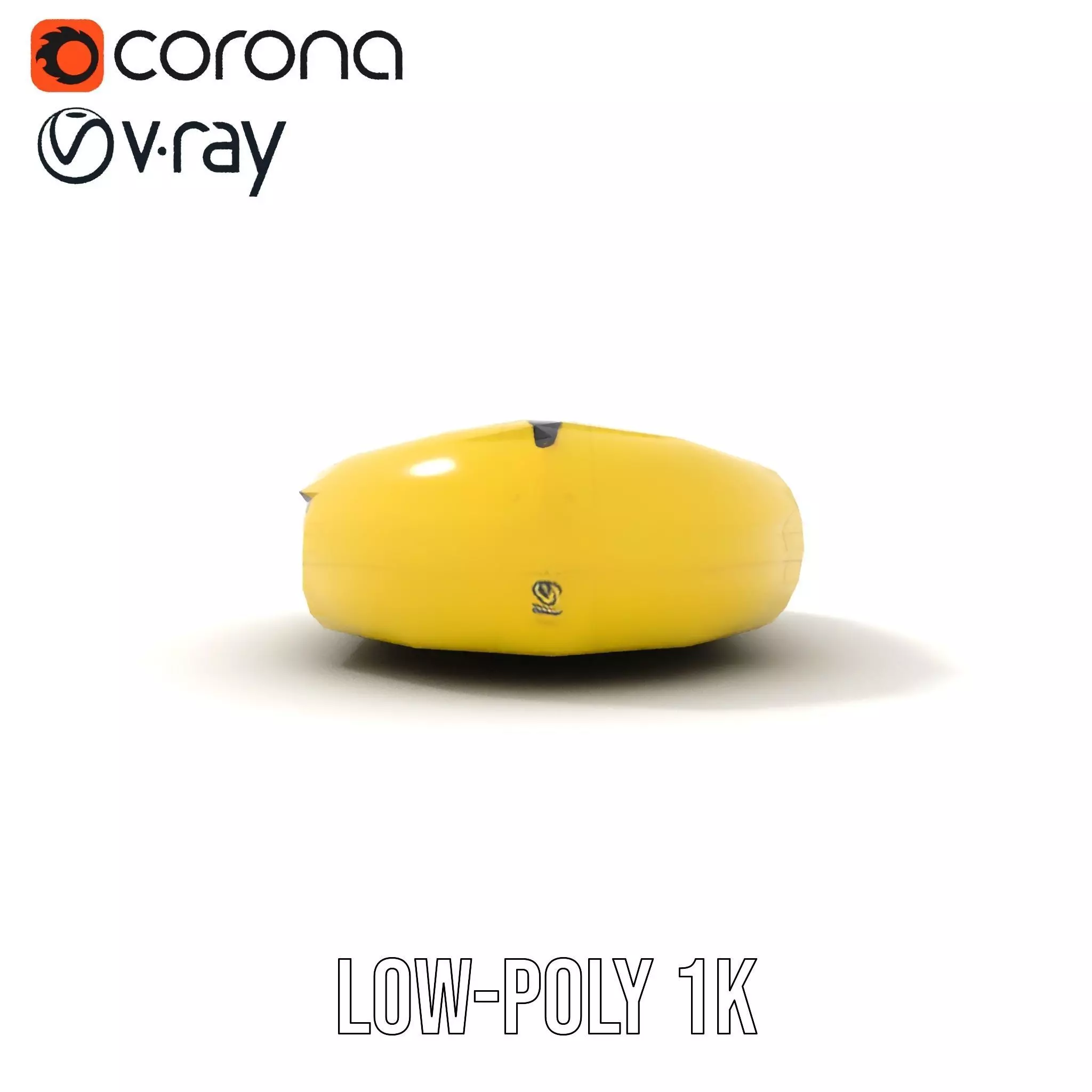 Yellow Inflatable Raft model pack Low-poly 3D model_19