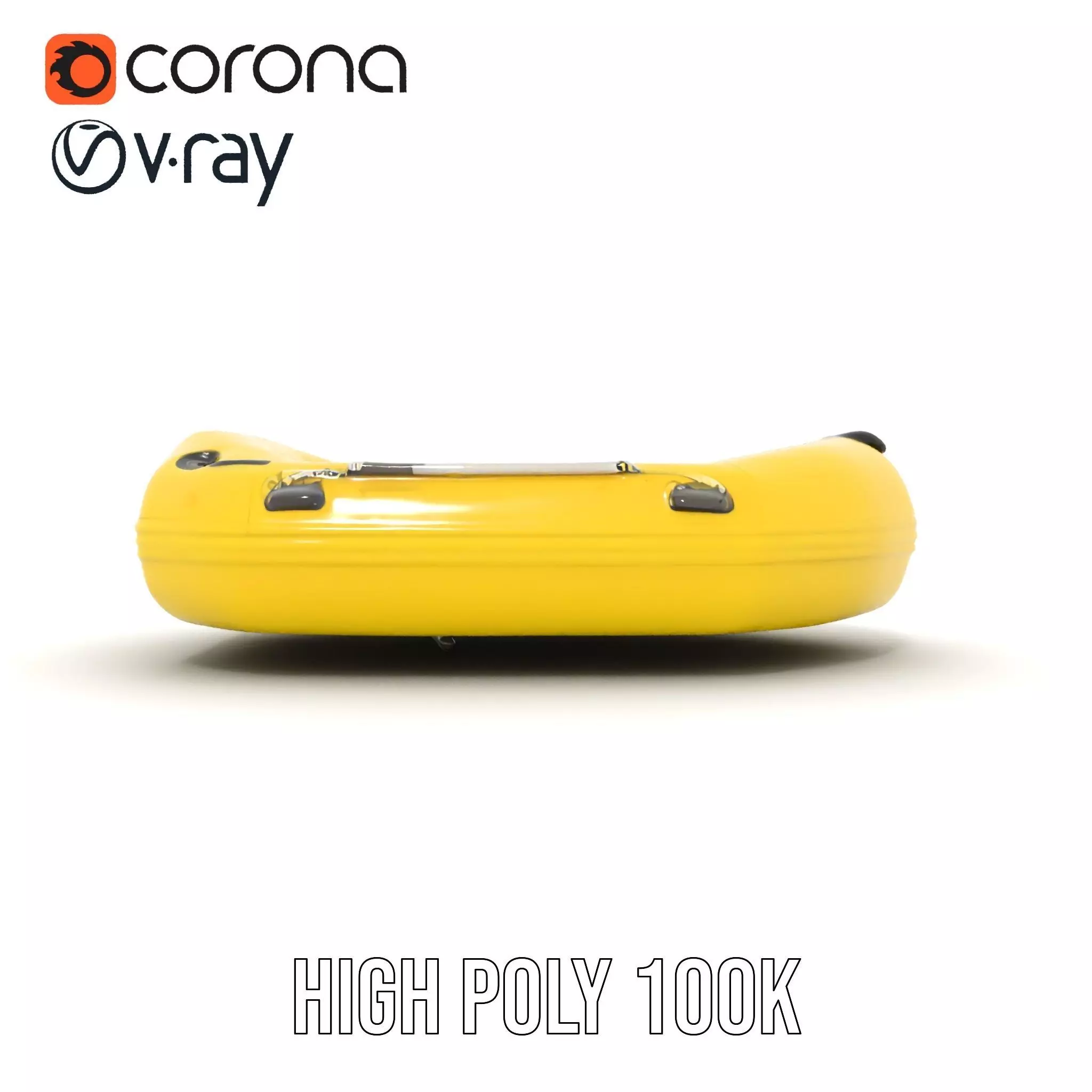Yellow Inflatable Raft model pack Low-poly 3D model_26