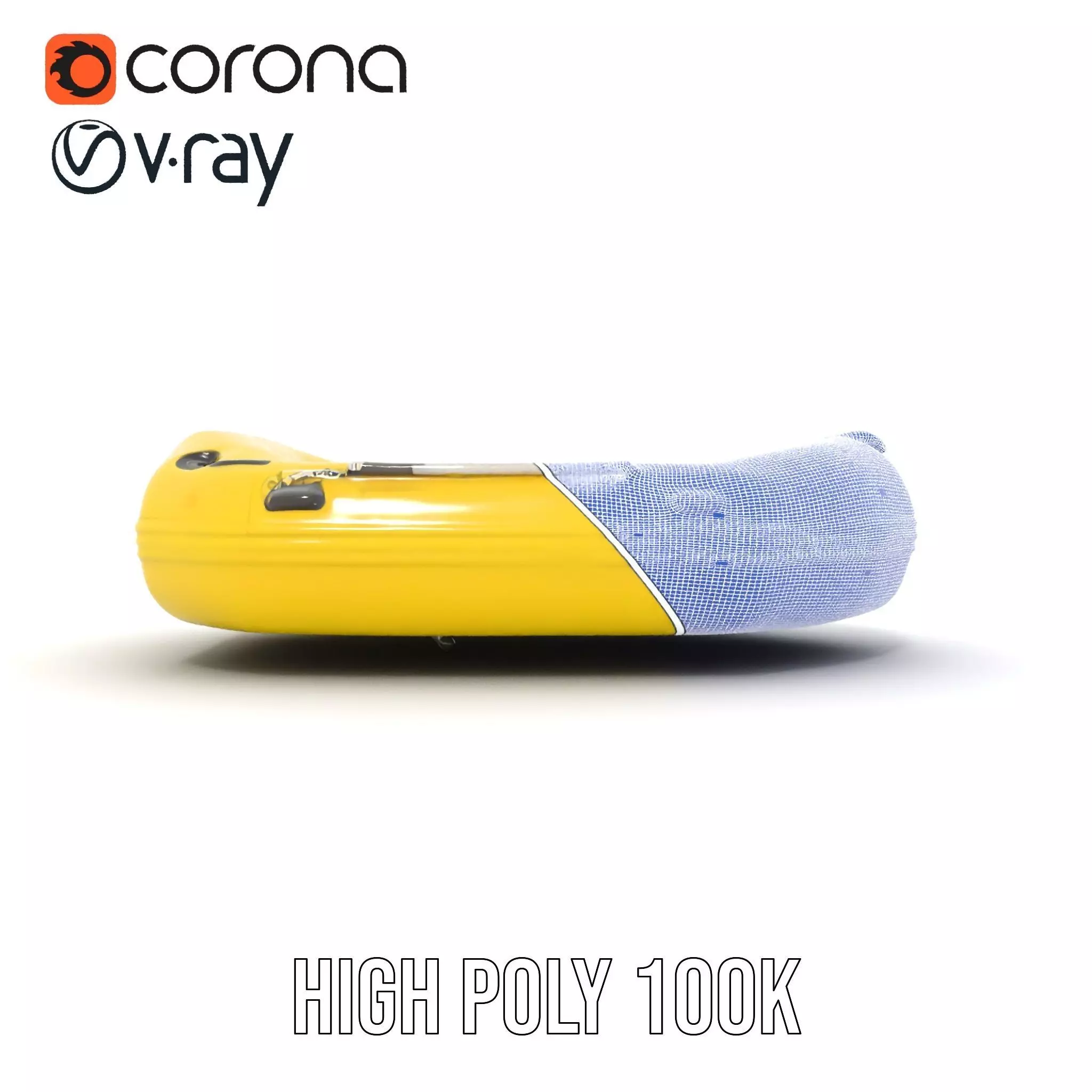 Yellow Inflatable Raft model pack Low-poly 3D model_34