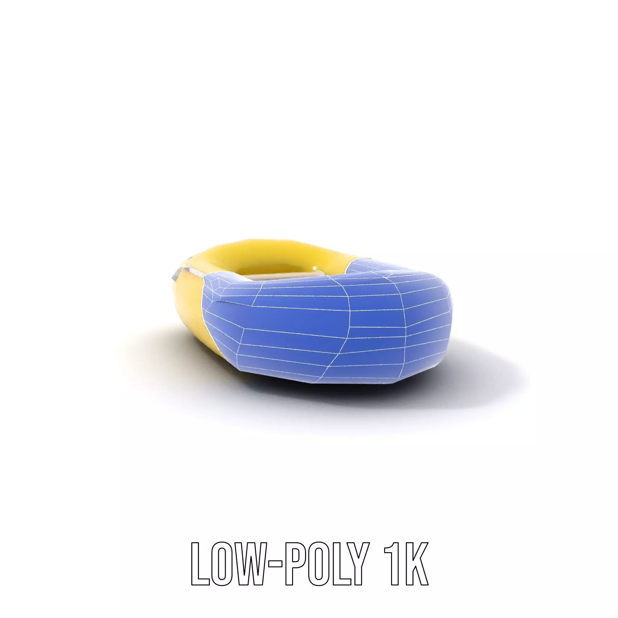 Yellow Inflatable Raft model pack Low-poly 3D model_7