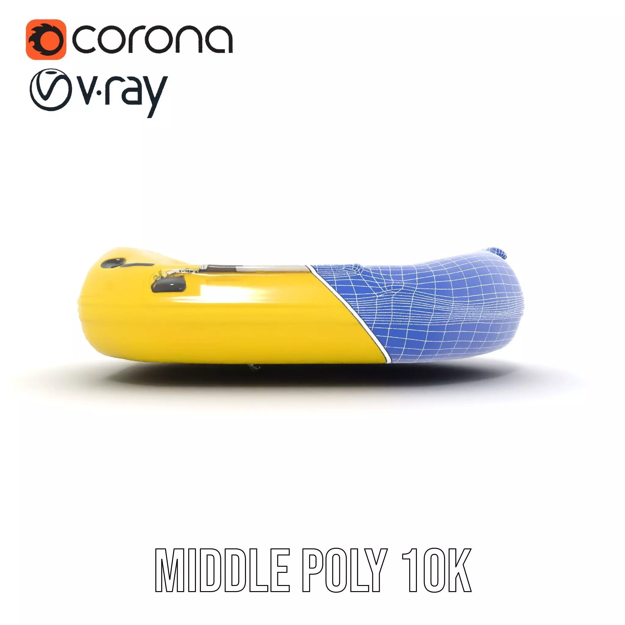 Yellow Inflatable Raft model pack Low-poly 3D model_29