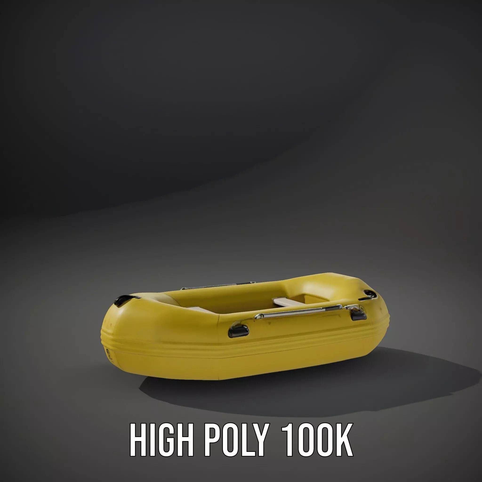 Yellow Inflatable Raft model pack Low-poly 3D model_9