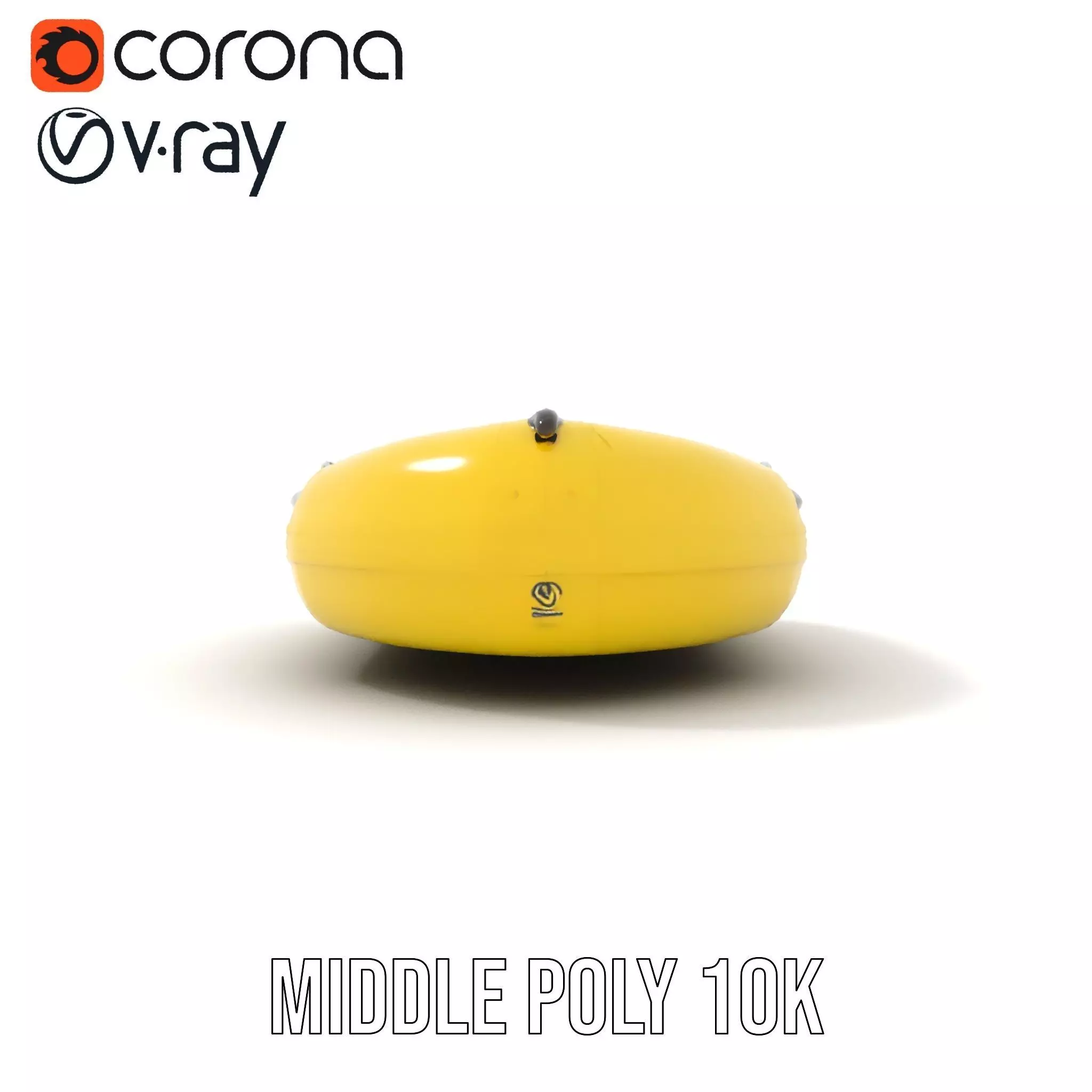 Yellow Inflatable Raft model pack Low-poly 3D model_5