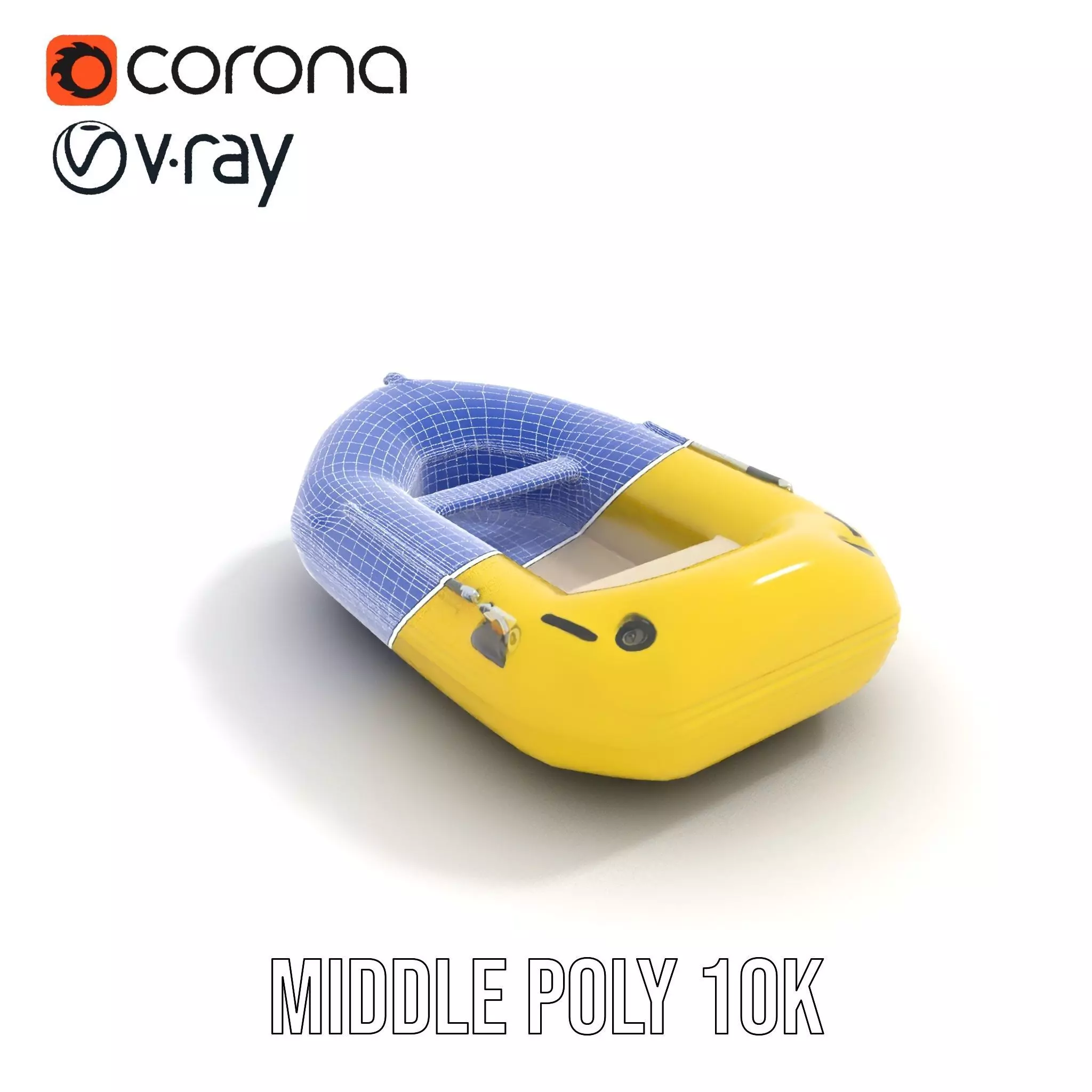 Yellow Inflatable Raft model pack Low-poly 3D model_27
