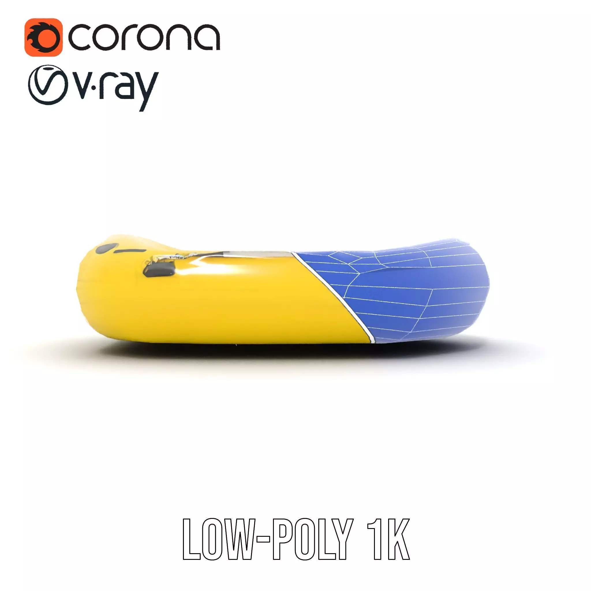 Yellow Inflatable Raft model pack Low-poly 3D model_25