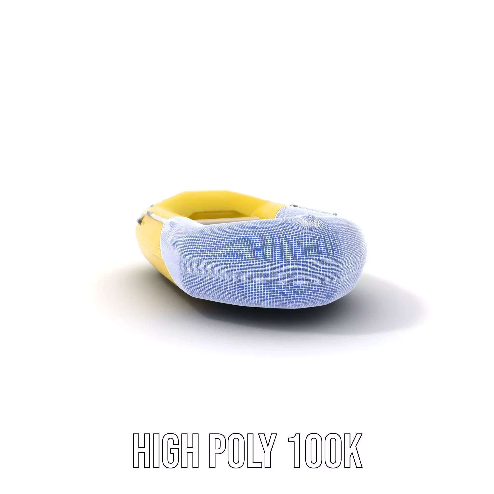 Yellow Inflatable Raft model pack Low-poly 3D model_4