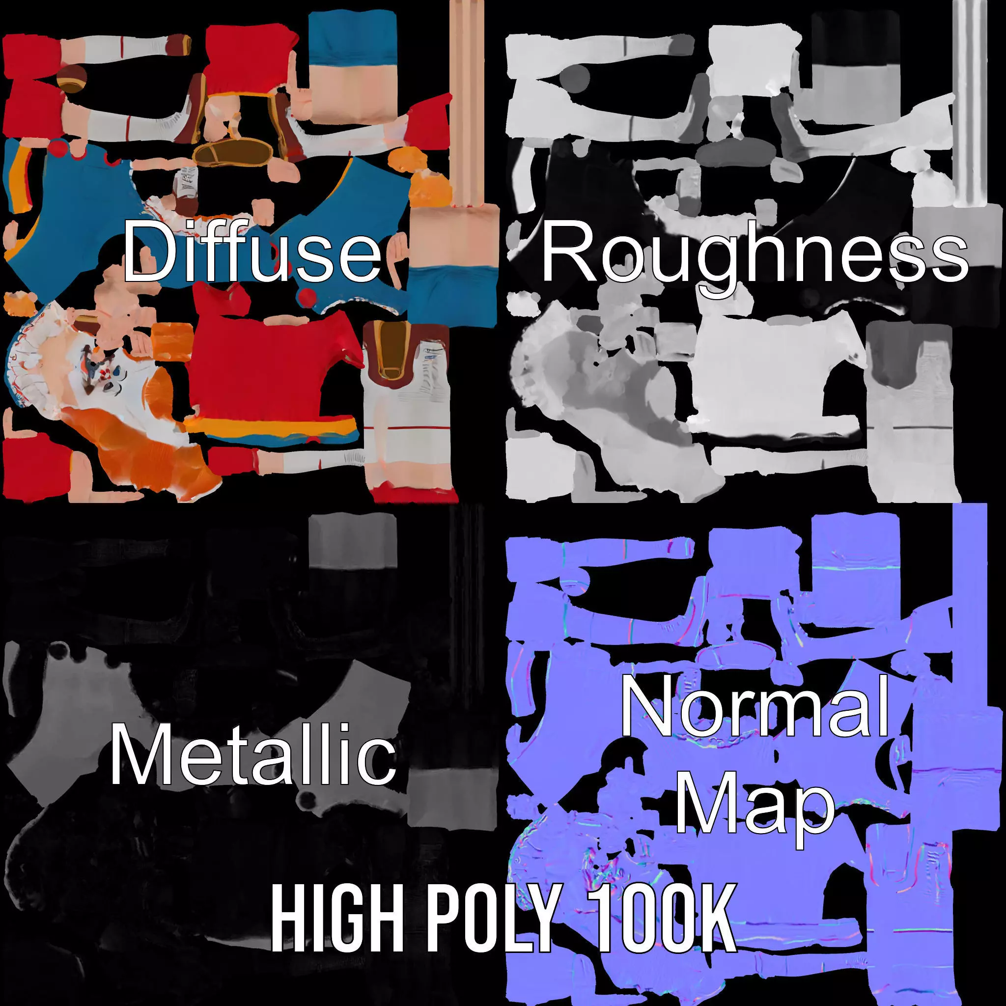 Vibrant Clown Character model pack Low-poly 3D model_3