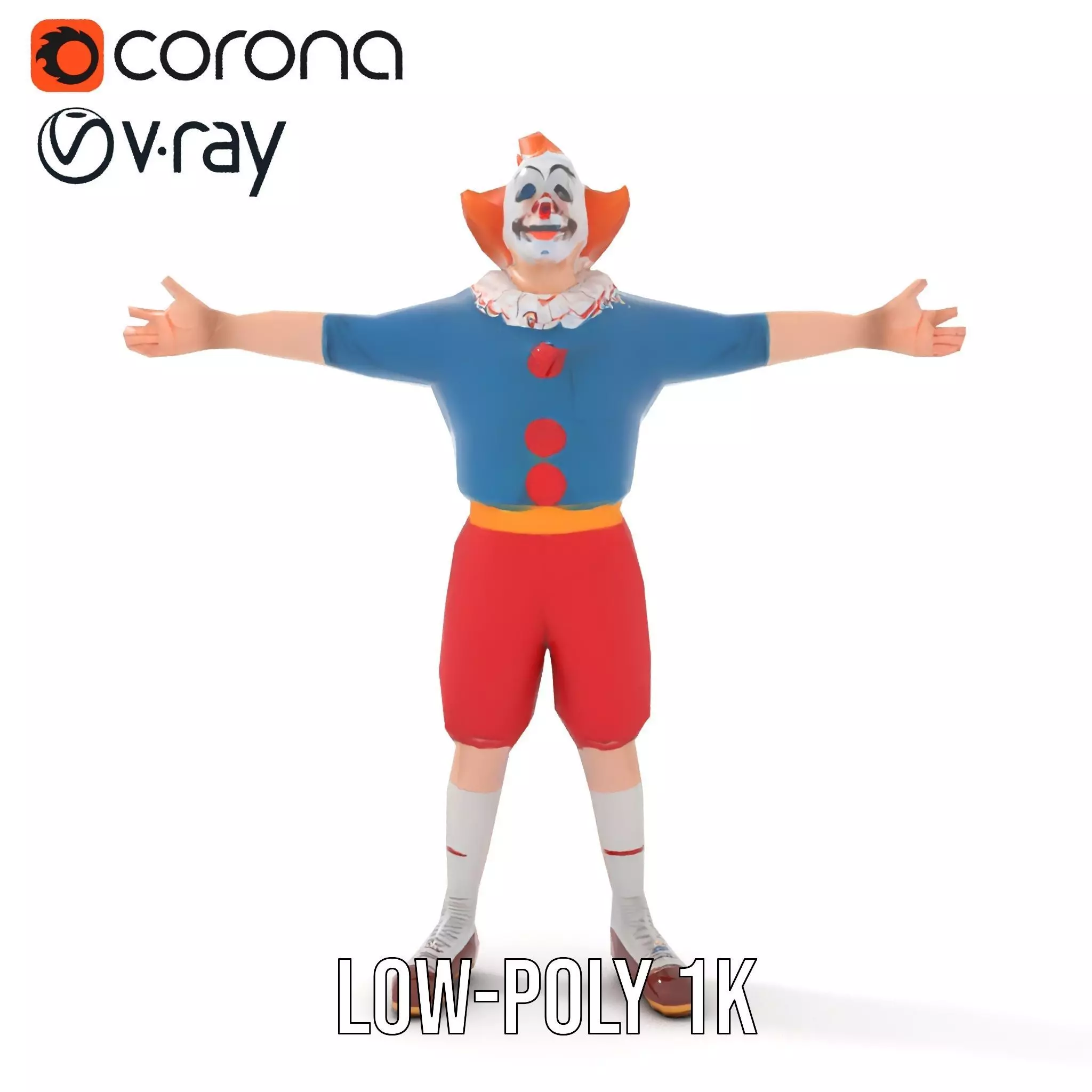 Vibrant Clown Character model pack Low-poly 3D model_7