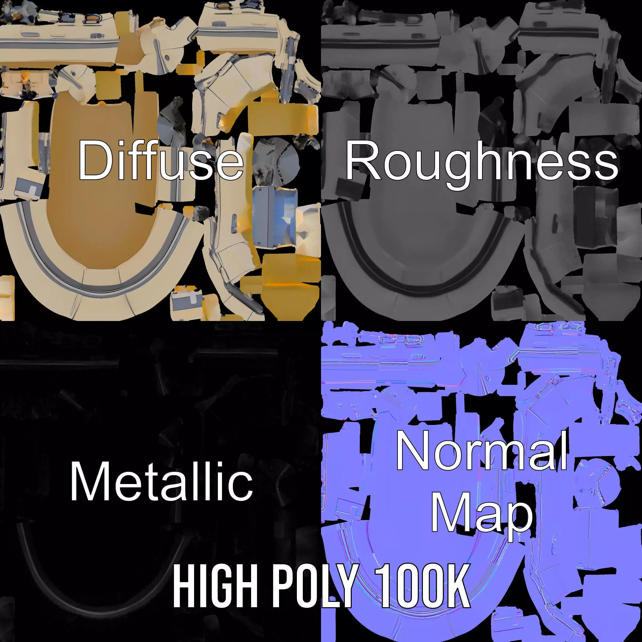 Ivory Inflatable Boat model pack Low-poly 3D model_3