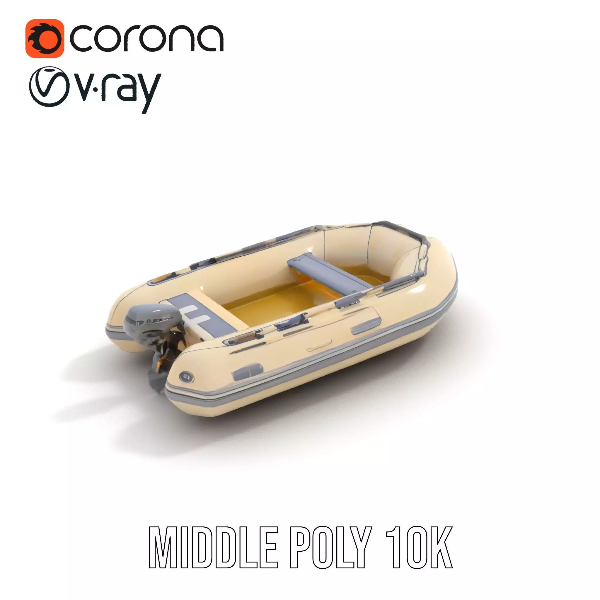 Ivory Inflatable Boat model pack Low-poly 3D model_11