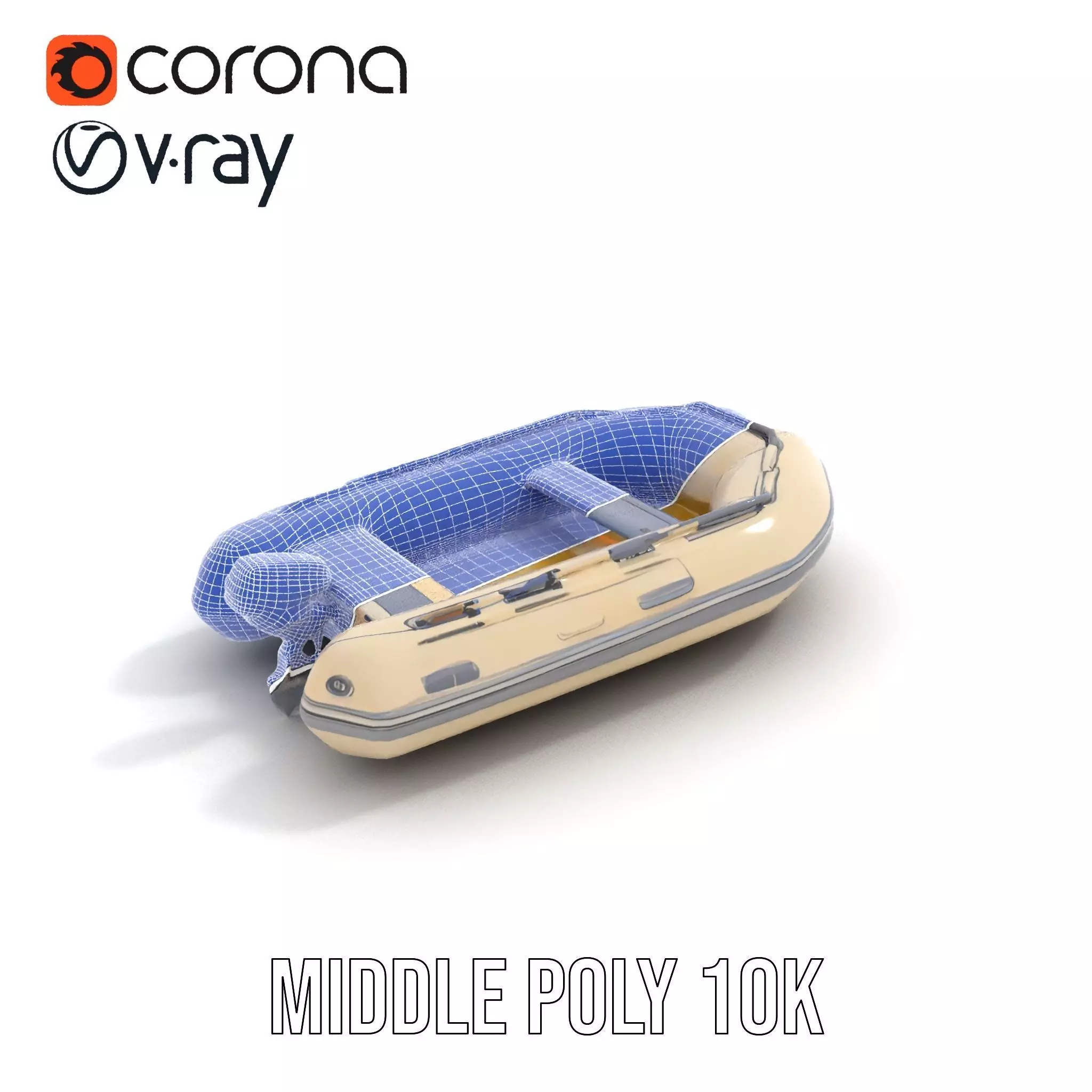 Ivory Inflatable Boat model pack Low-poly 3D model_30