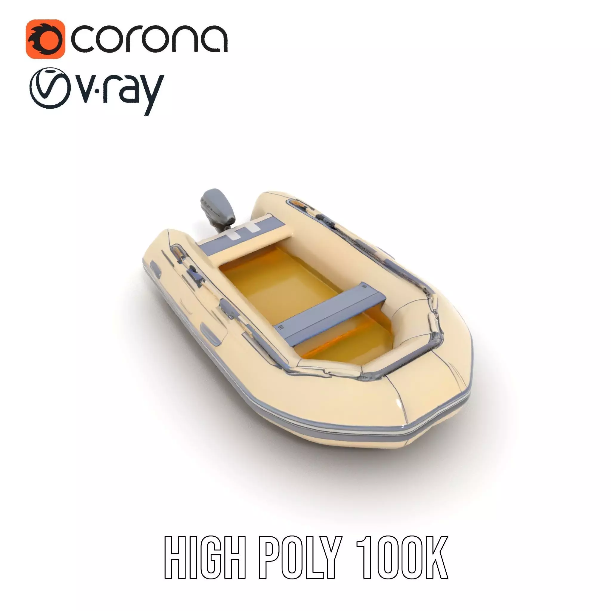 Ivory Inflatable Boat model pack Low-poly 3D model_23