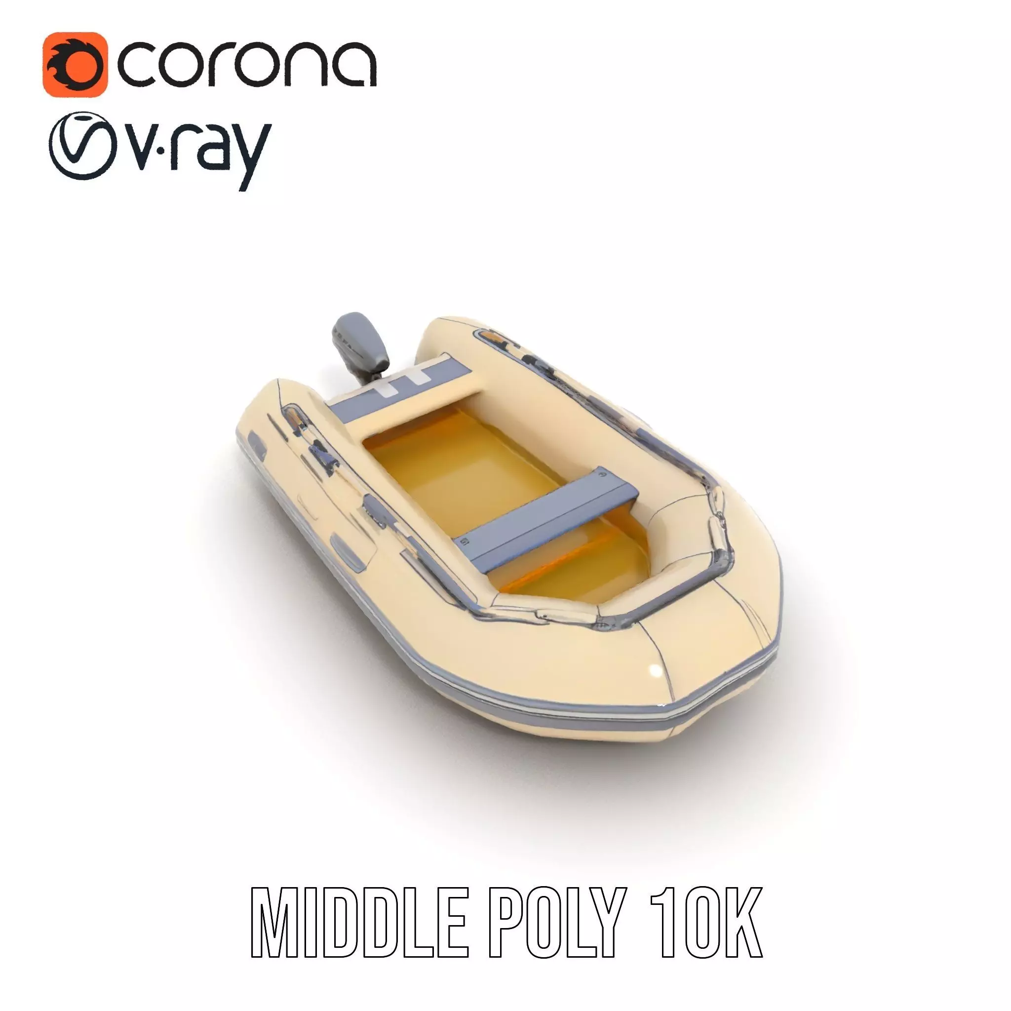 Ivory Inflatable Boat model pack Low-poly 3D model_16