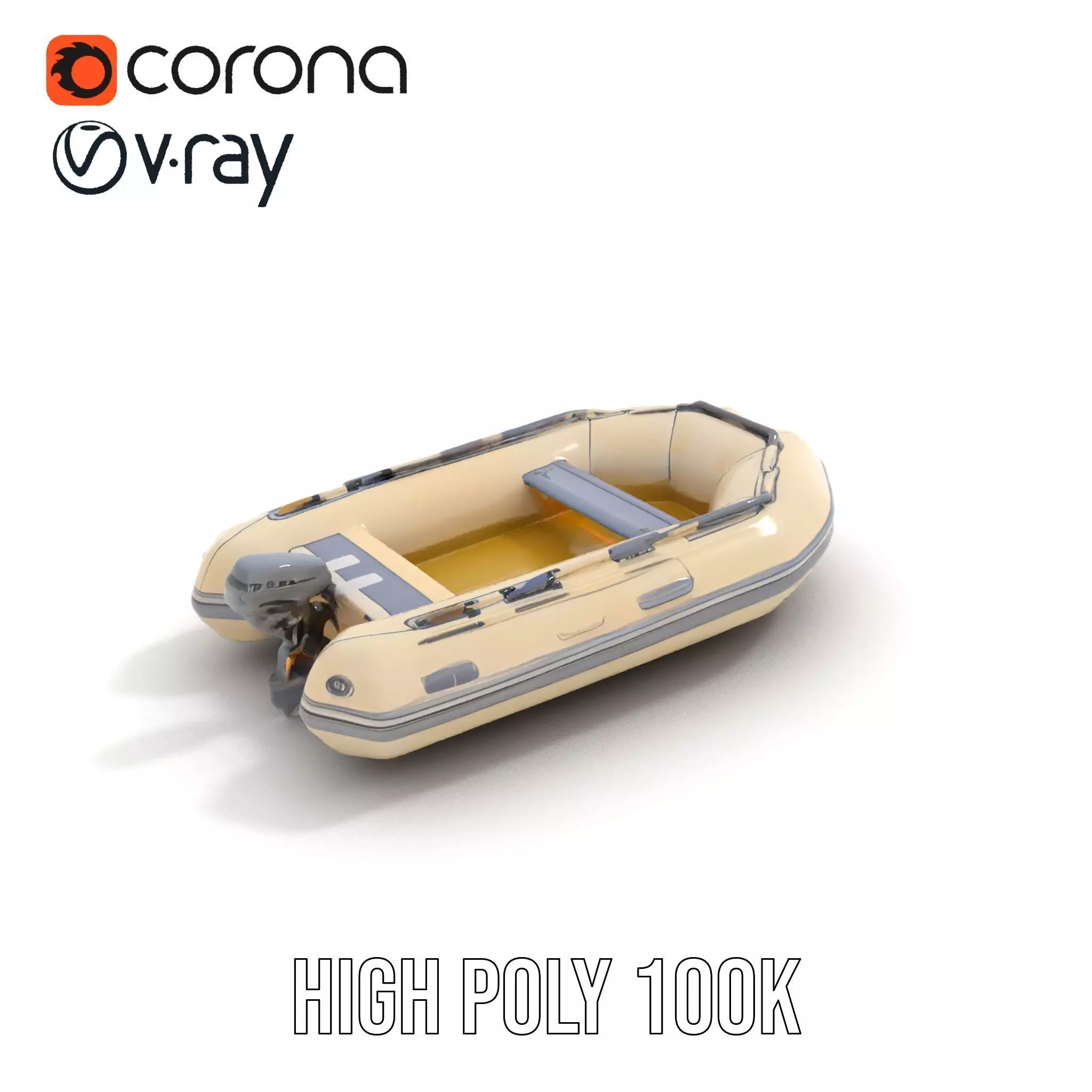 Ivory Inflatable Boat model pack Low-poly 3D model_15