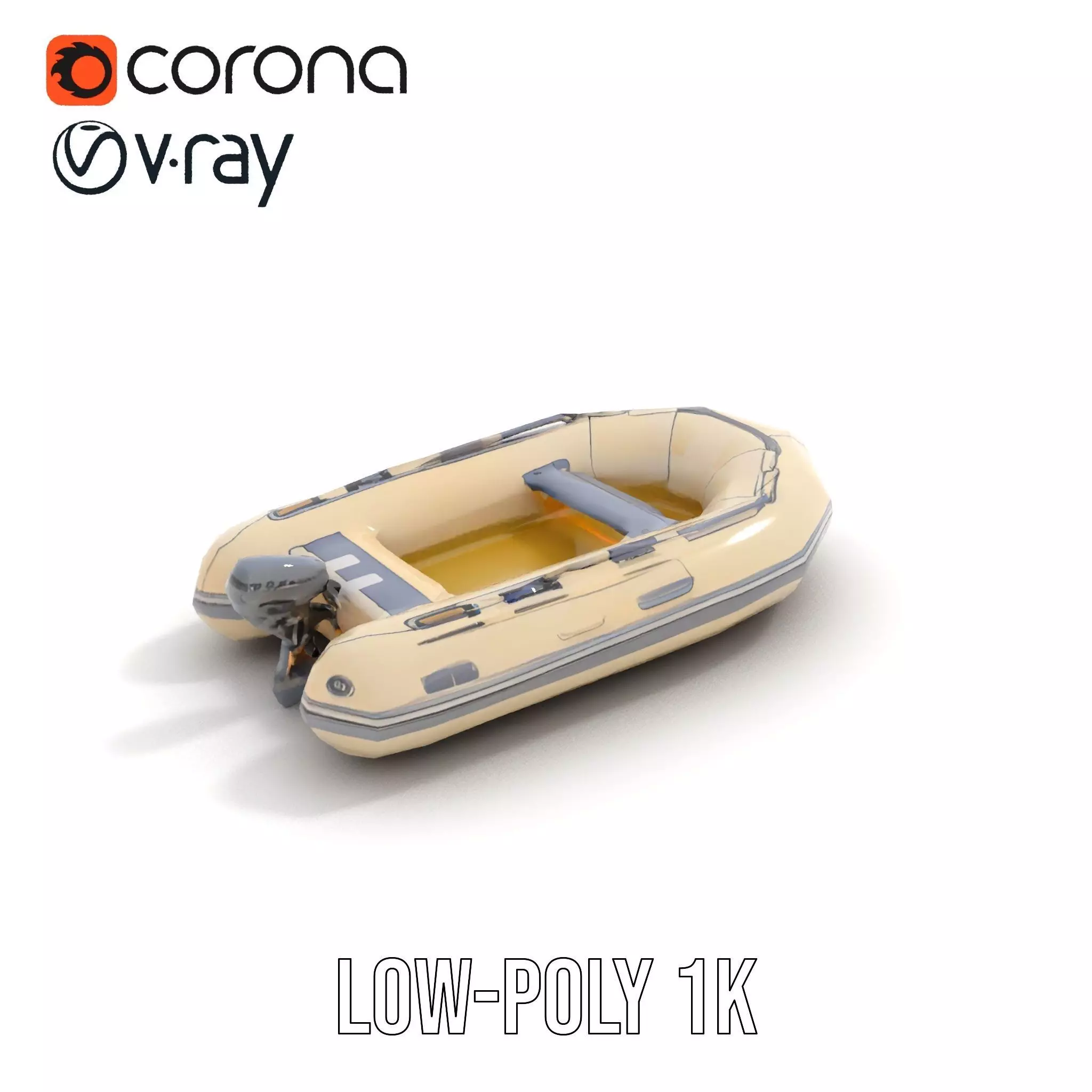 Ivory Inflatable Boat model pack Low-poly 3D model_14
