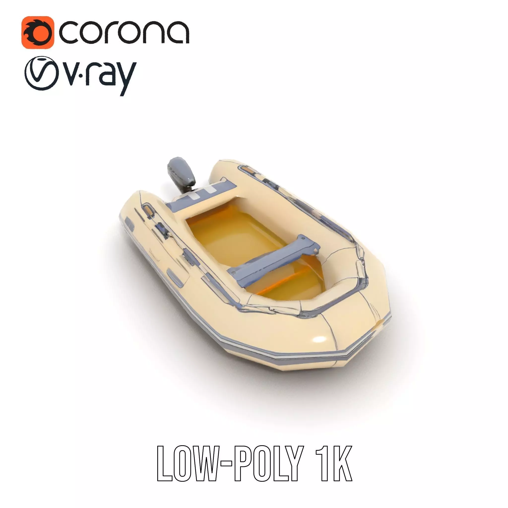 Ivory Inflatable Boat model pack Low-poly 3D model_9
